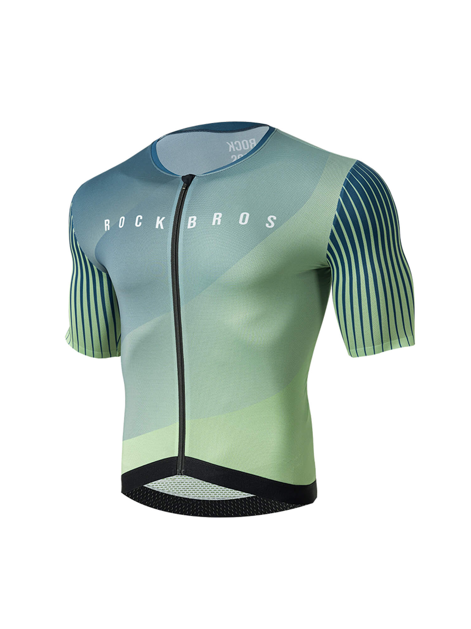 ROCKBROS Men's Birds & Flowers Short-Sleeve Cycling Jersey – Lightweight, Breathable, Moisture-Wicking Summer Bike Shirt
#Color_Green