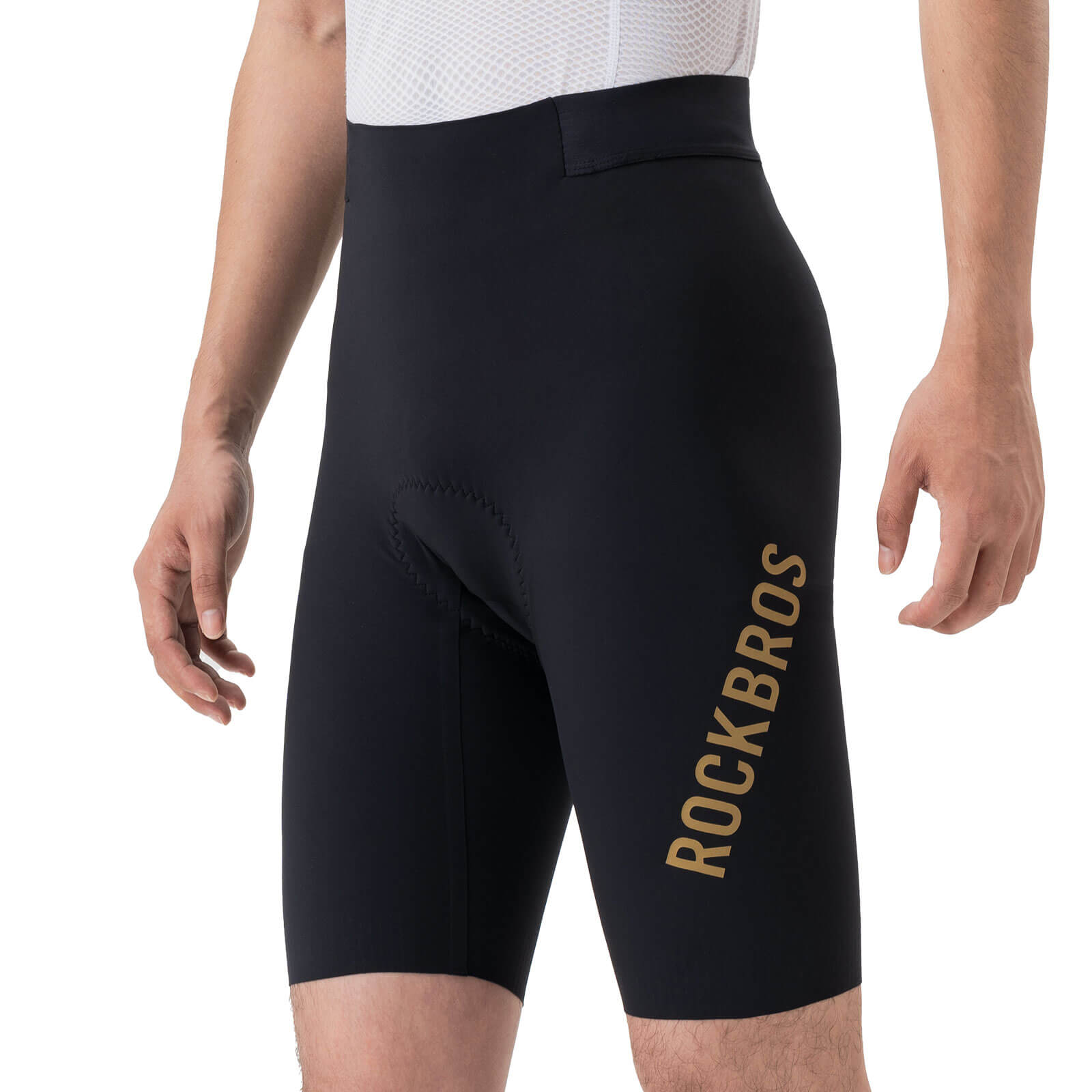 ROCKBROS men's cycling waist shorts with Elastic Interface® padding for long-distance rides