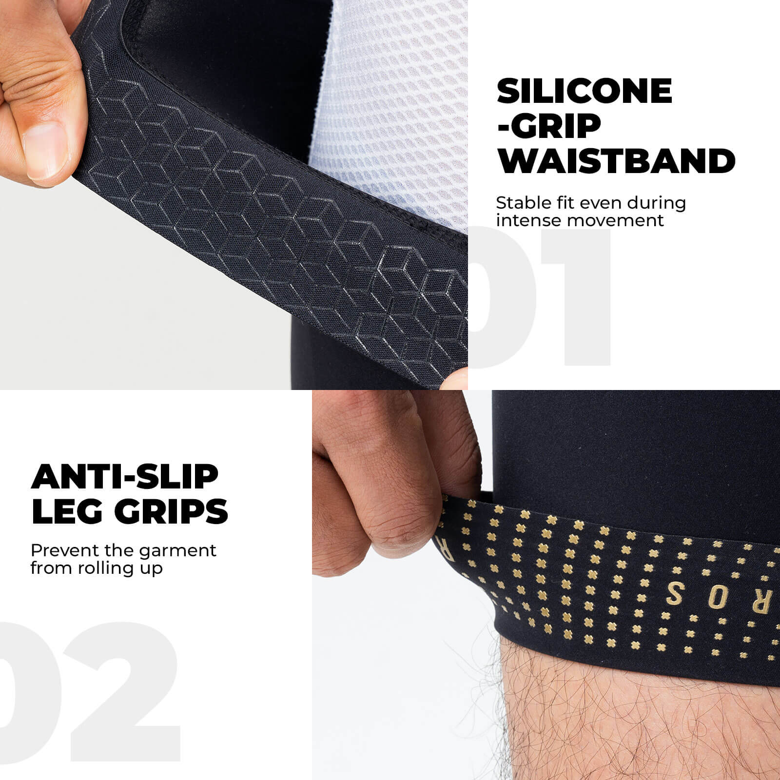 ROCKBROS men's cycling waist shorts with Elastic Interface® padding for long-distance rides