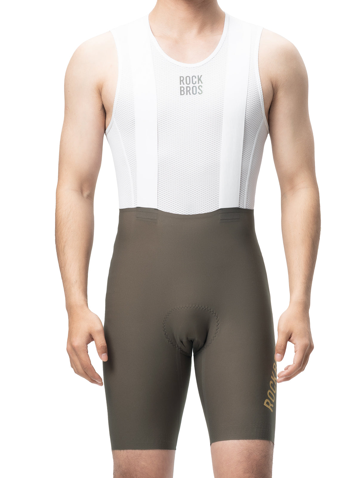 ROCKBROS Men's DOLOMITI Pads Cycling Bib Shorts for Long-Distance Rides
#Color_Brown