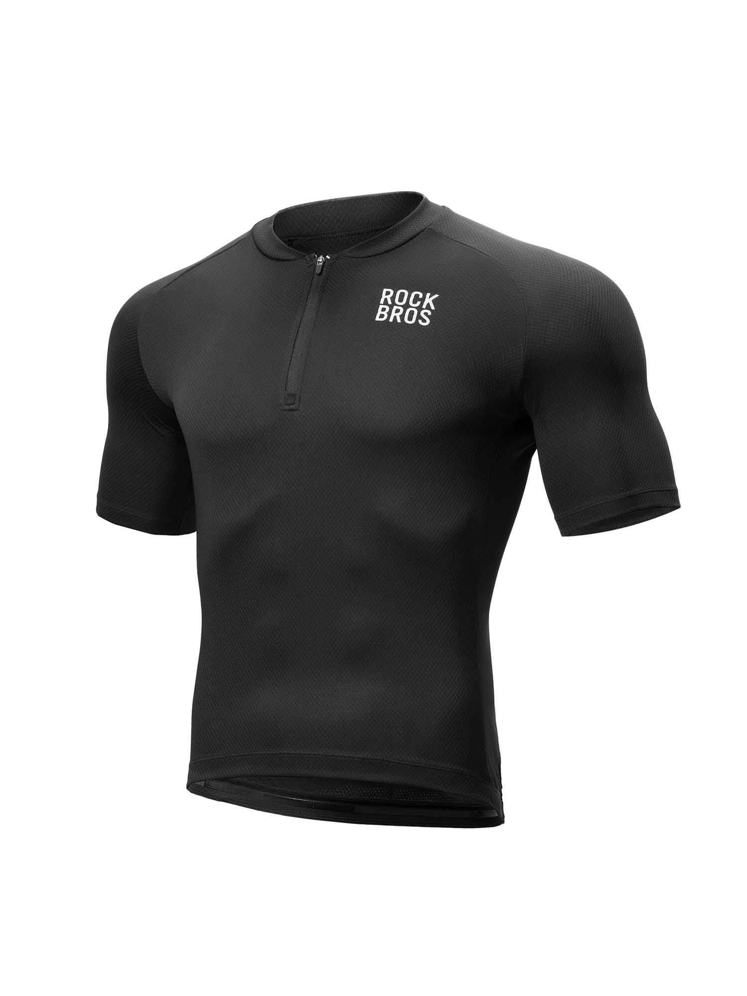 ROCKBROS Men's LANDI Short Sleeve Cycling Jersey
#Color_Black