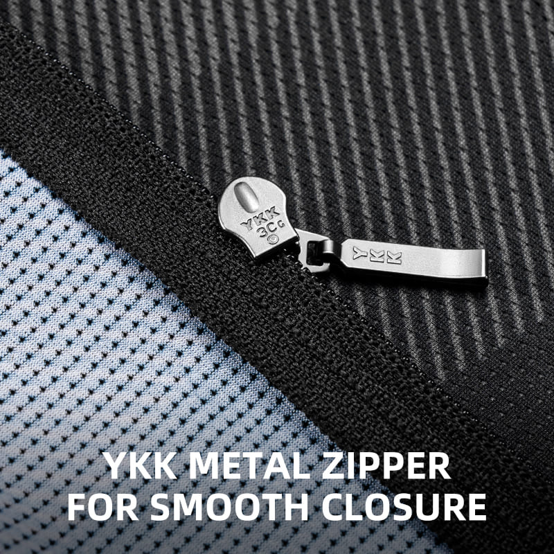 ROCKBROS cycling jersey featuring a durable YKK metal zipper for smooth and easy closure