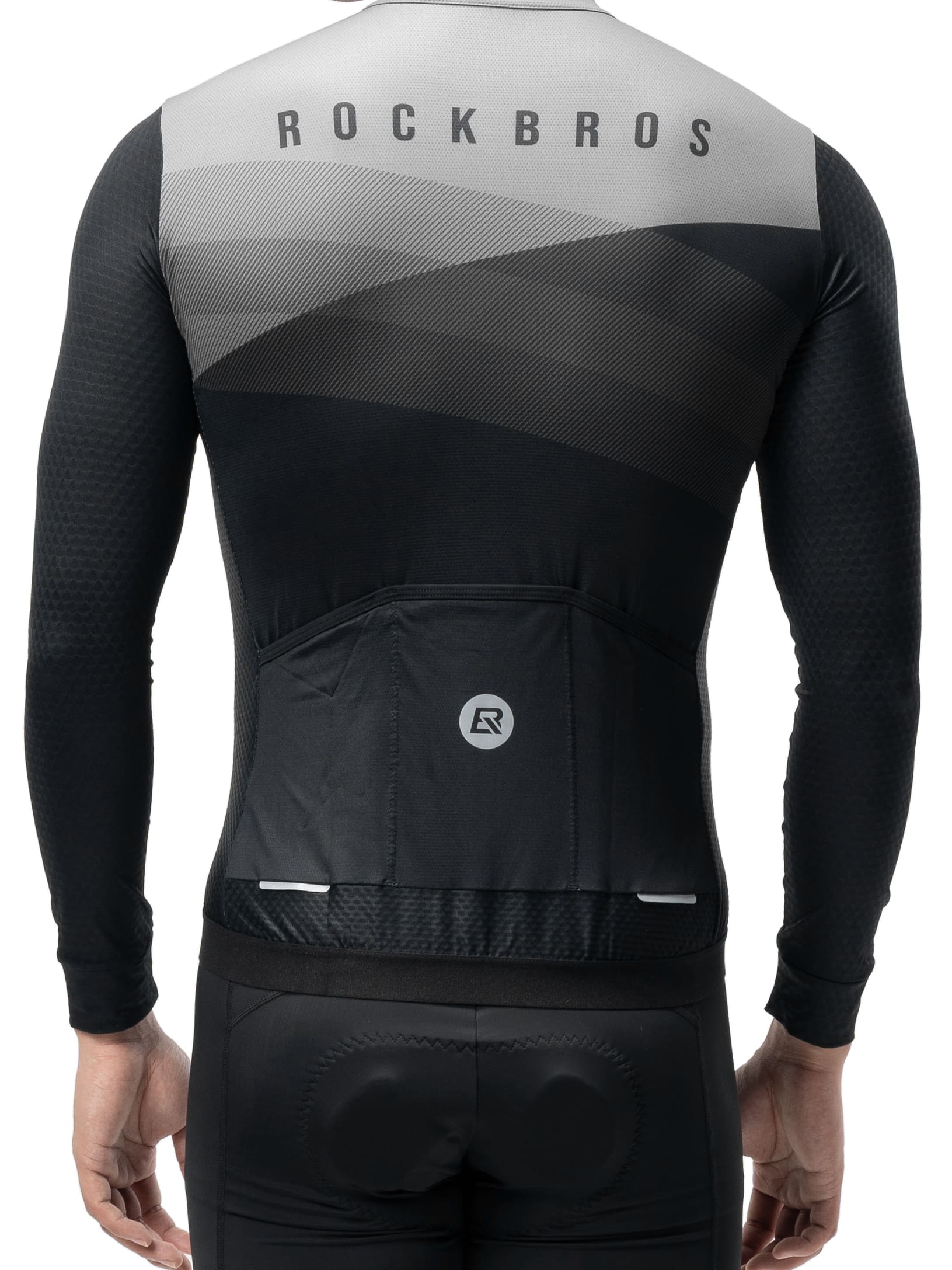 ROCKBROS men’s breathable quick-dry long-sleeve cycling jersey for road and mountain biking