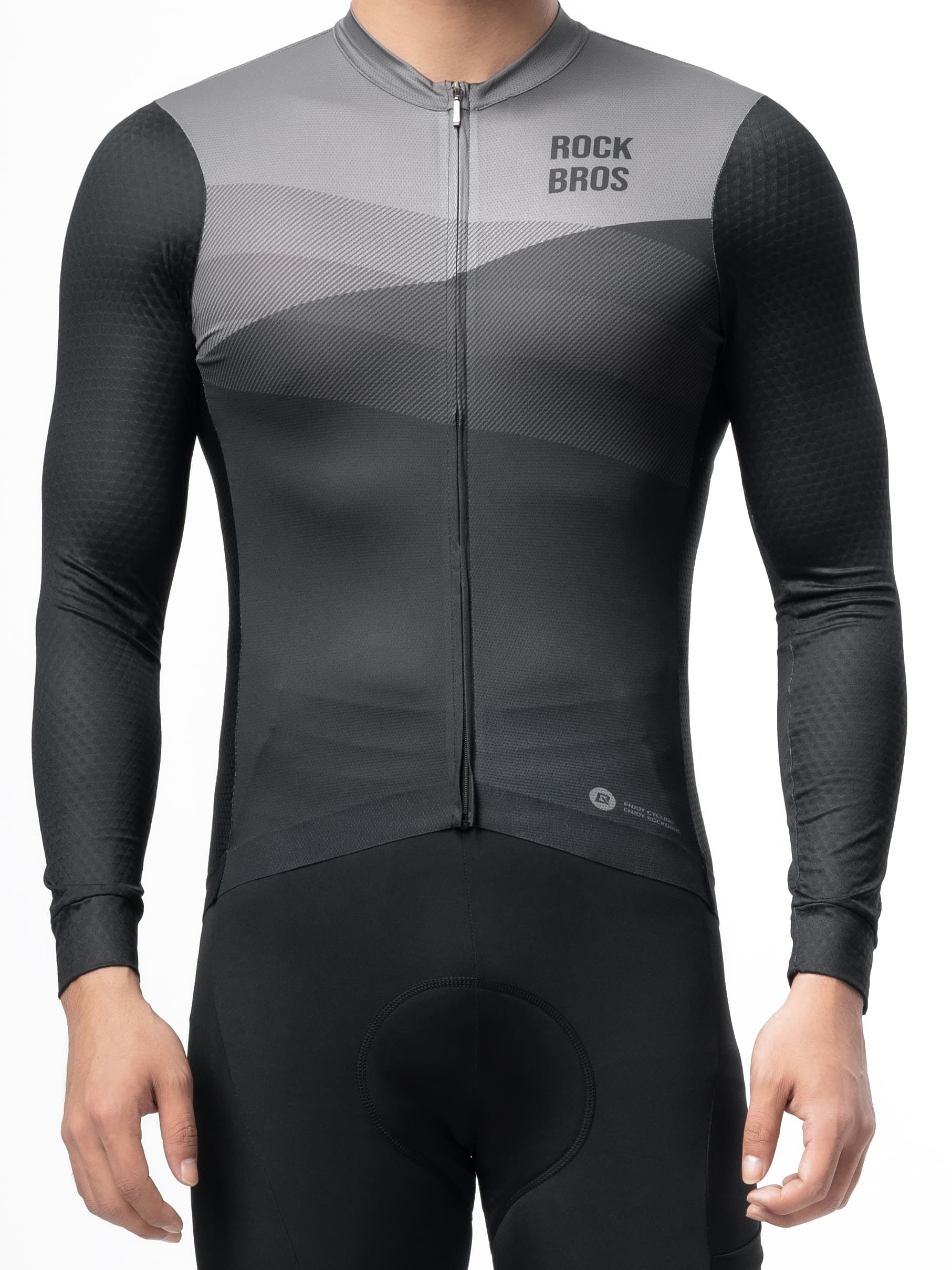 ROCKBROS men’s breathable quick-dry long-sleeve cycling jersey for road and mountain biking