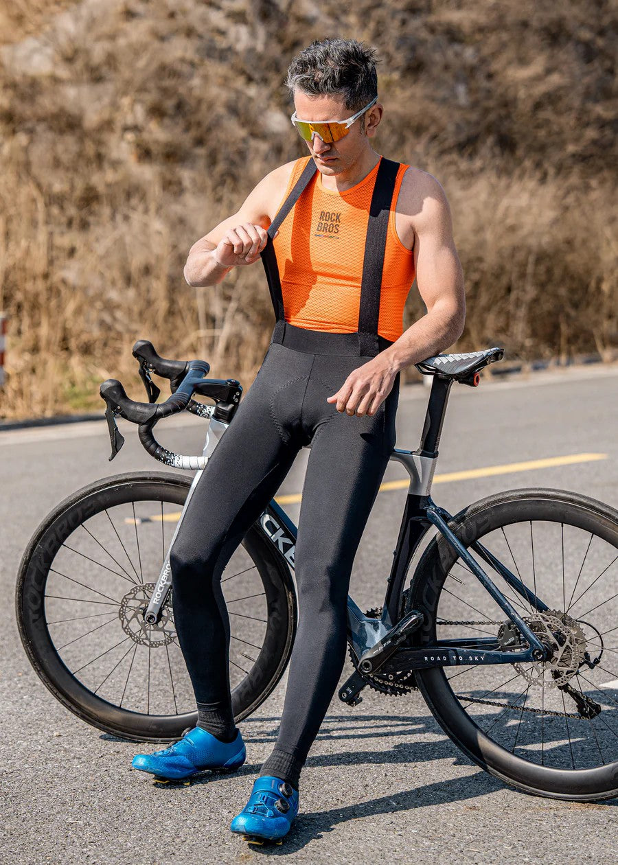 ROCKBROS Men's ROAD-TO-SKY Bib Cycling Tights breathable moisture-wicking road bike apparel