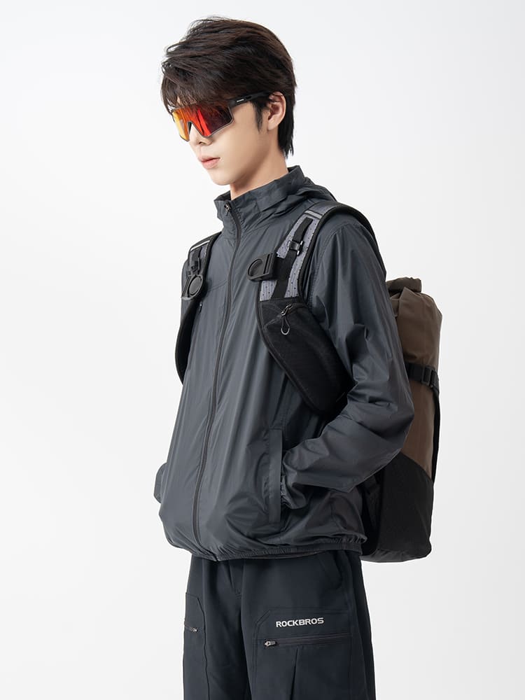 ROCKBROS Men's ROAD-TO-SKY lightweight cycling windbreaker with windproof
#Color_Gray