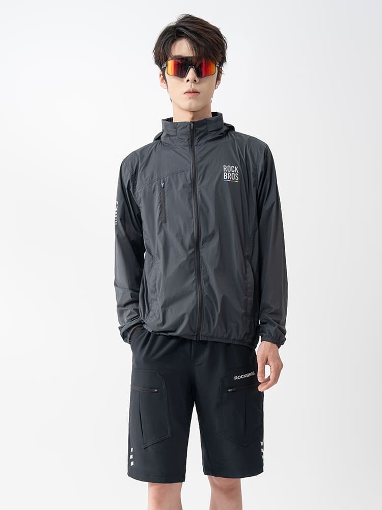 ROCKBROS Men's ROAD-TO-SKY lightweight cycling windbreaker with windproof
#Color_Gray
