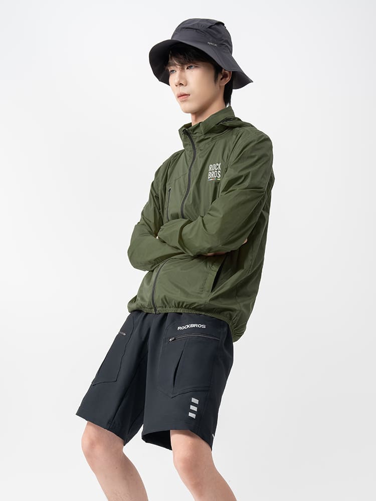 ROCKBROS Men's ROAD-TO-SKY lightweight cycling windbreaker with windproof
#Color_Green