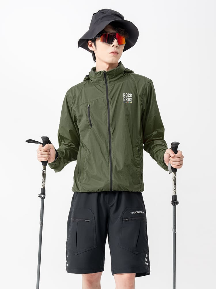 ROCKBROS Men's ROAD-TO-SKY lightweight cycling windbreaker with windproof
#Color_Green