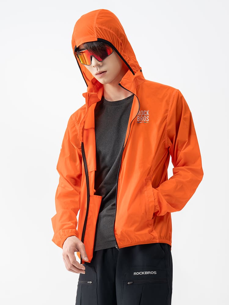 ROCKBROS Men's ROAD-TO-SKY lightweight cycling windbreaker with windproof
#Color_Orange