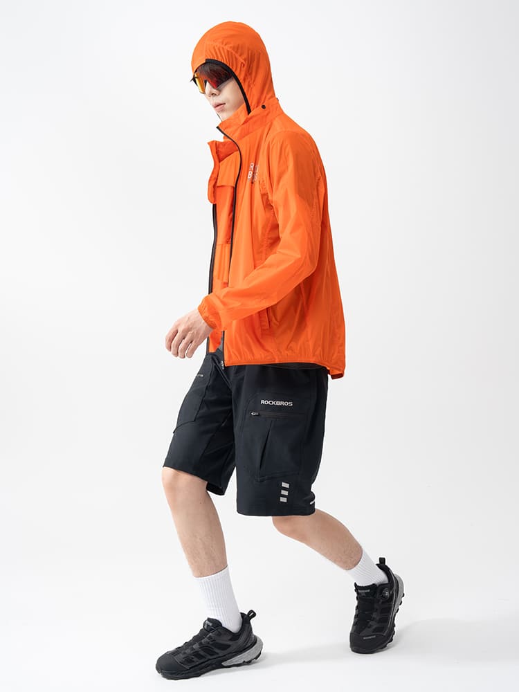 ROCKBROS Men's ROAD-TO-SKY lightweight cycling windbreaker with windproof
#Color_Orange