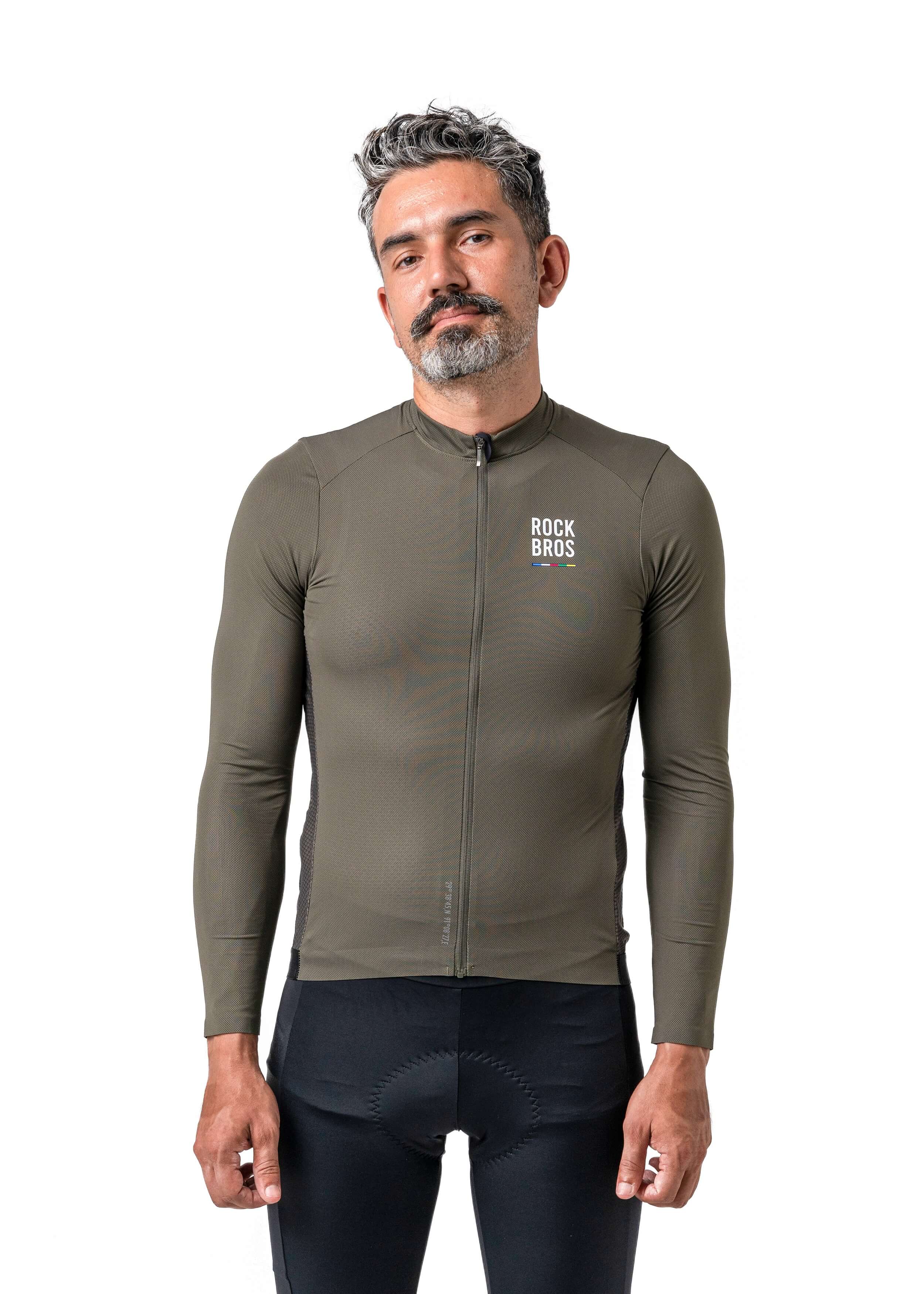 RockBros Men’s ROAD-TO-SKY long-sleeve cycling jersey
#Color_Army Green
