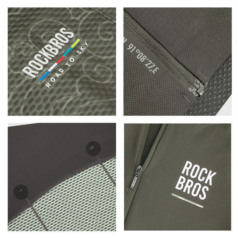Breathable and moisture-wicking fabric detail of RockBros cycling jersey