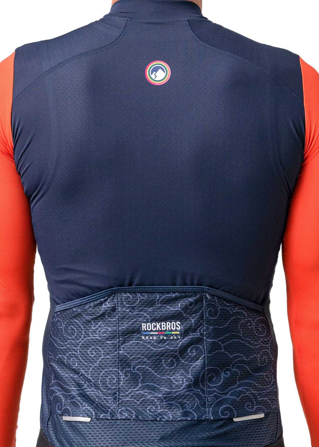 RockBros Men’s ROAD-TO-SKY long-sleeve cycling jersey
#Color_Navy Blue