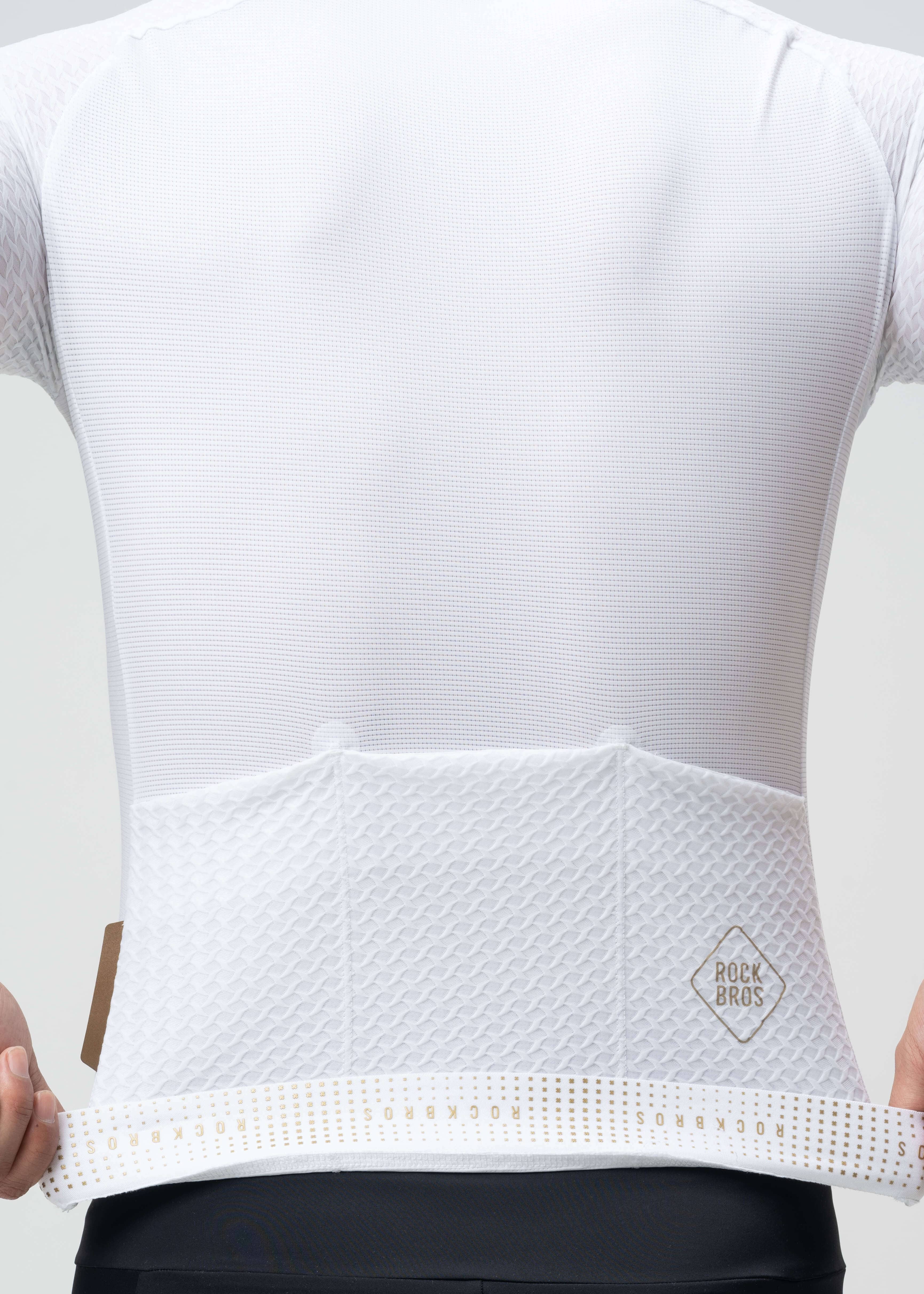 ROCKBROS Men’s ROAD-TO-SKY short sleeve cycling jersey with diamond pattern
#Color_White