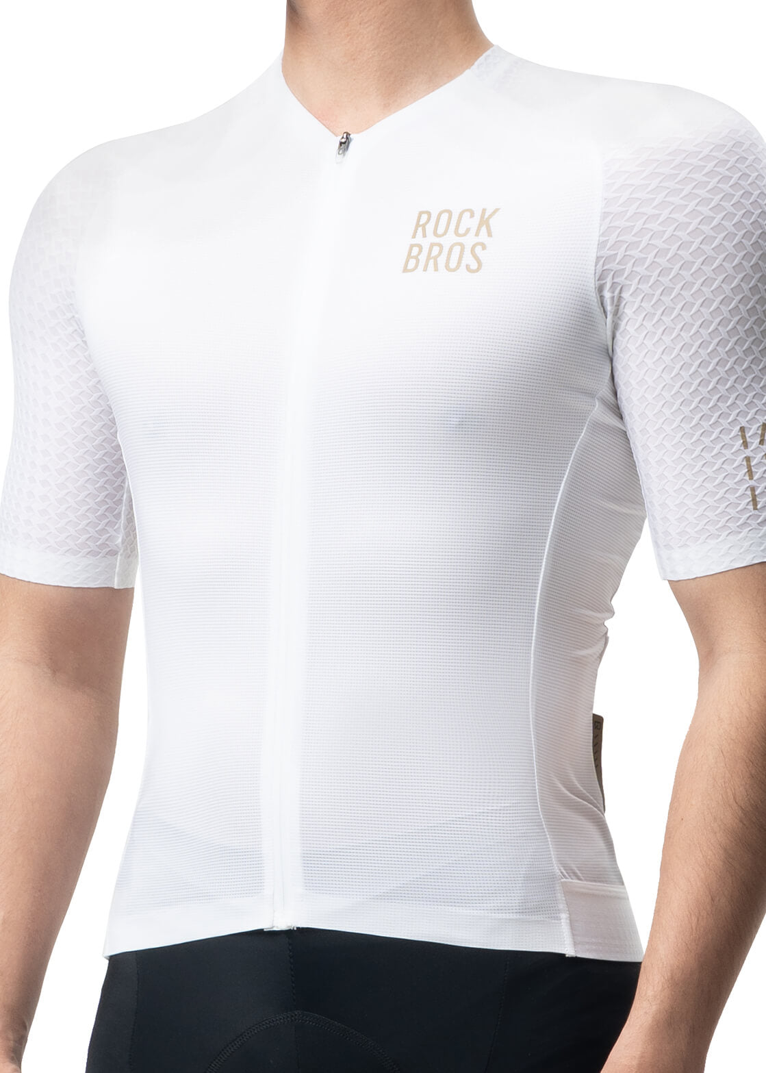 ROCKBROS Men’s ROAD-TO-SKY short sleeve cycling jersey with diamond pattern
#Color_White