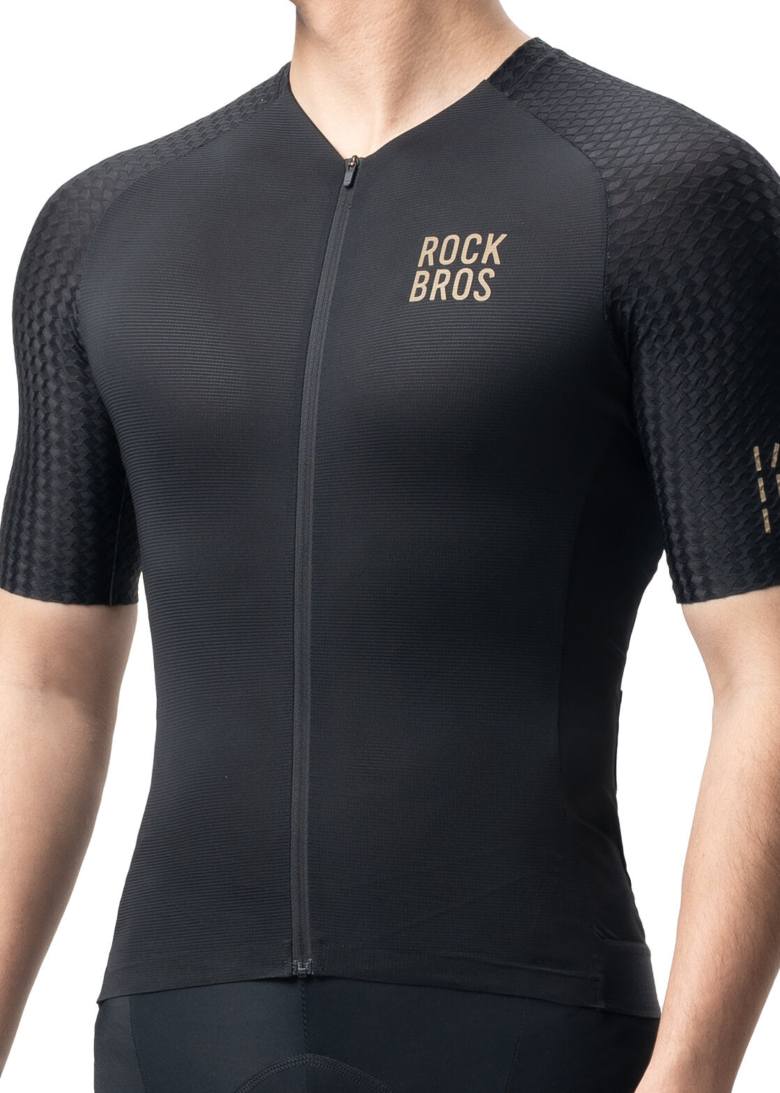 ROCKBROS Men’s ROAD-TO-SKY short sleeve cycling jersey with diamond pattern
#Color_Black