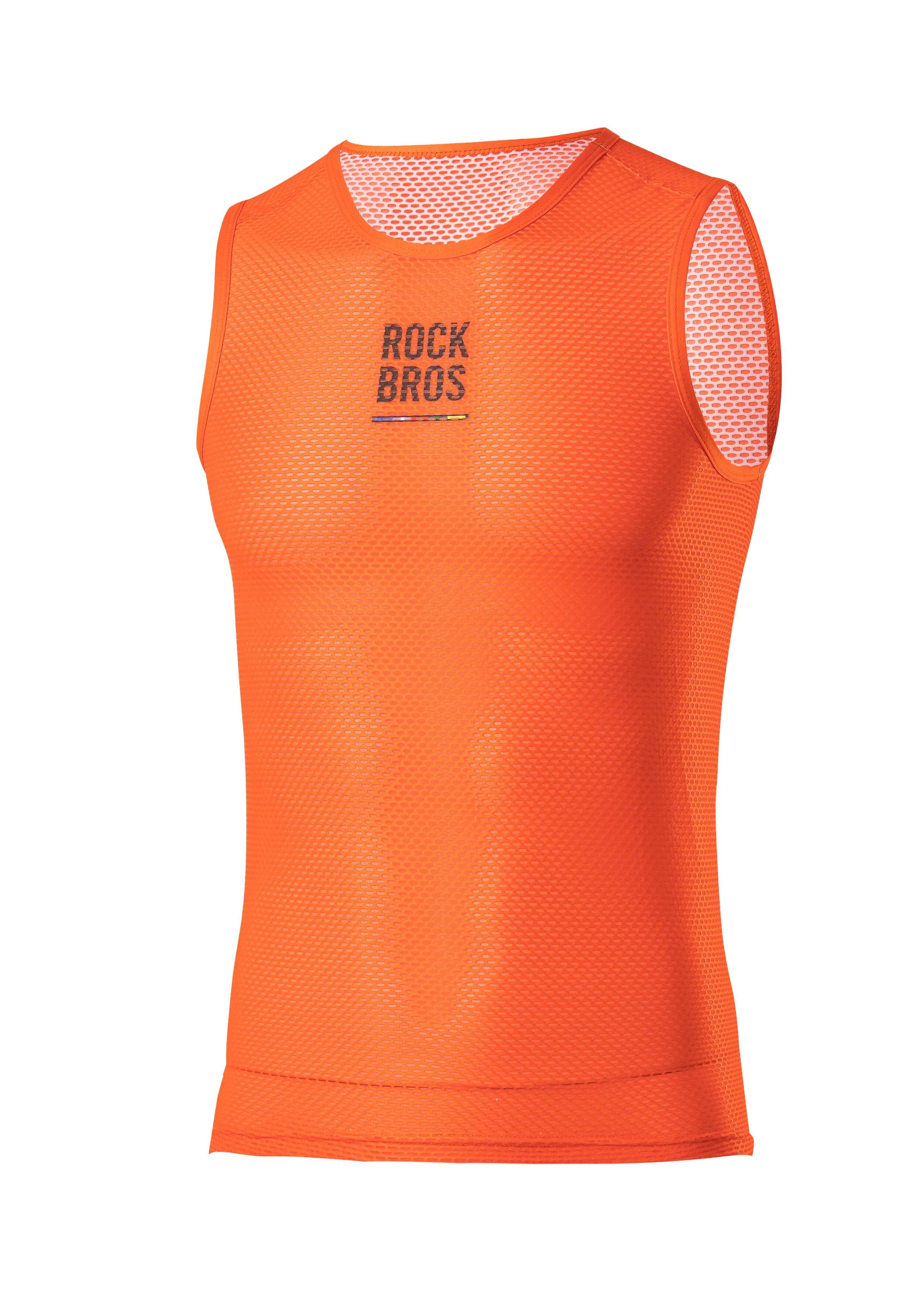 ROCKBROS men’s sleeveless cycling base layer with lightweight, breathable, and quick-dry fabric
#Color_Orange