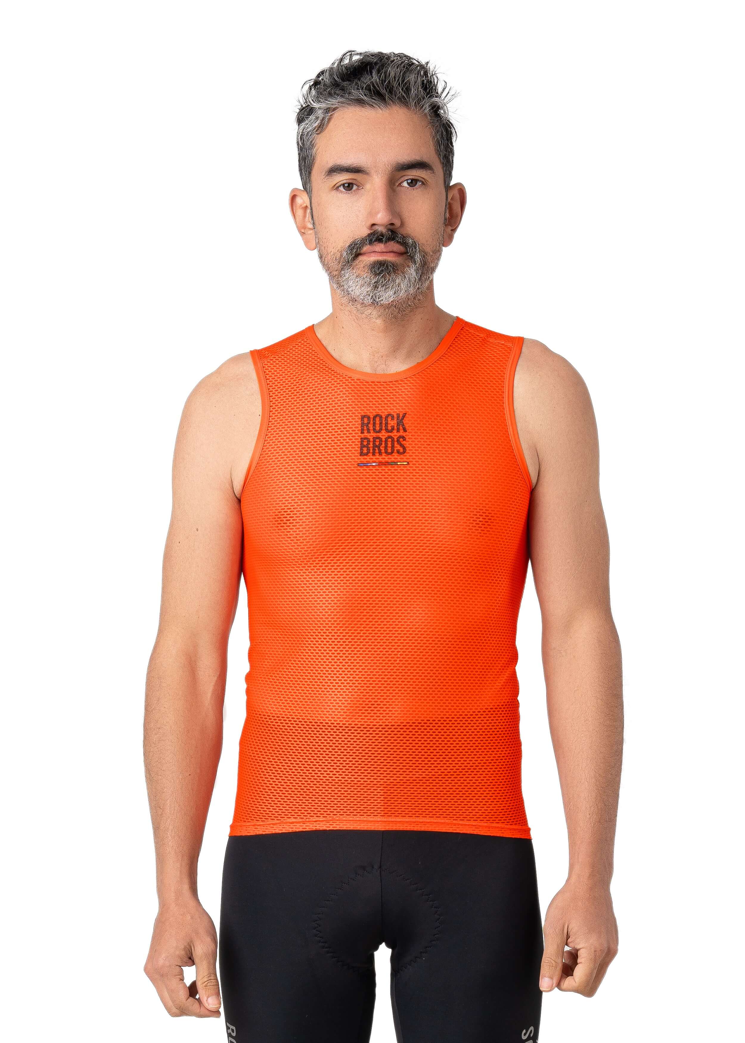 ROCKBROS men’s sleeveless cycling base layer with lightweight, breathable, and quick-dry fabric
#Color_Orange