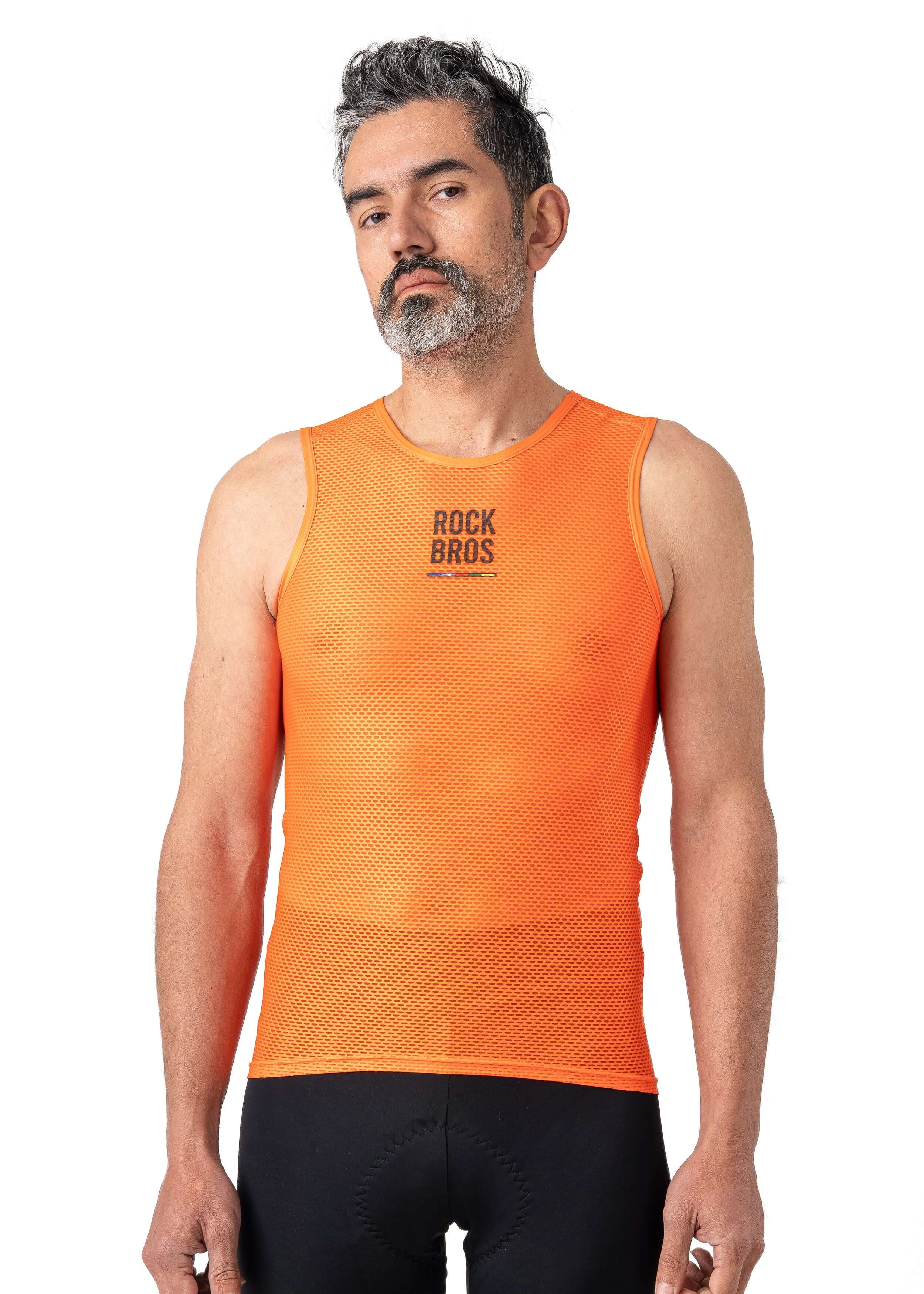 ROCKBROS men’s sleeveless cycling base layer with lightweight, breathable, and quick-dry fabric
#Color_Orange