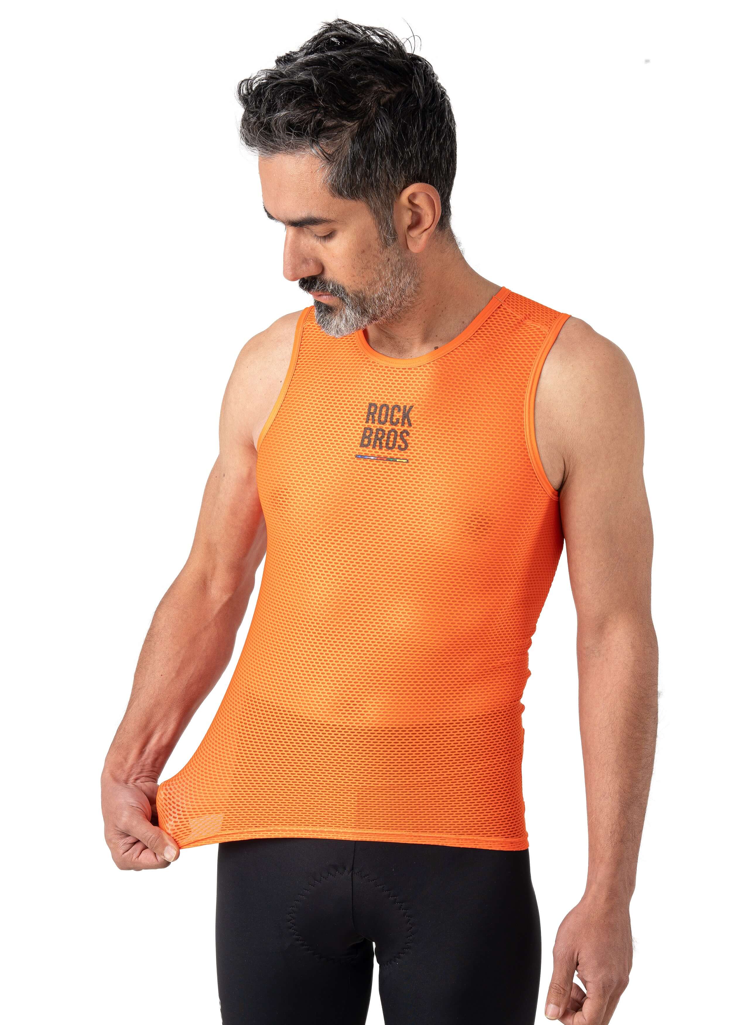 ROCKBROS men’s sleeveless cycling base layer with lightweight, breathable, and quick-dry fabric
#Color_Orange
