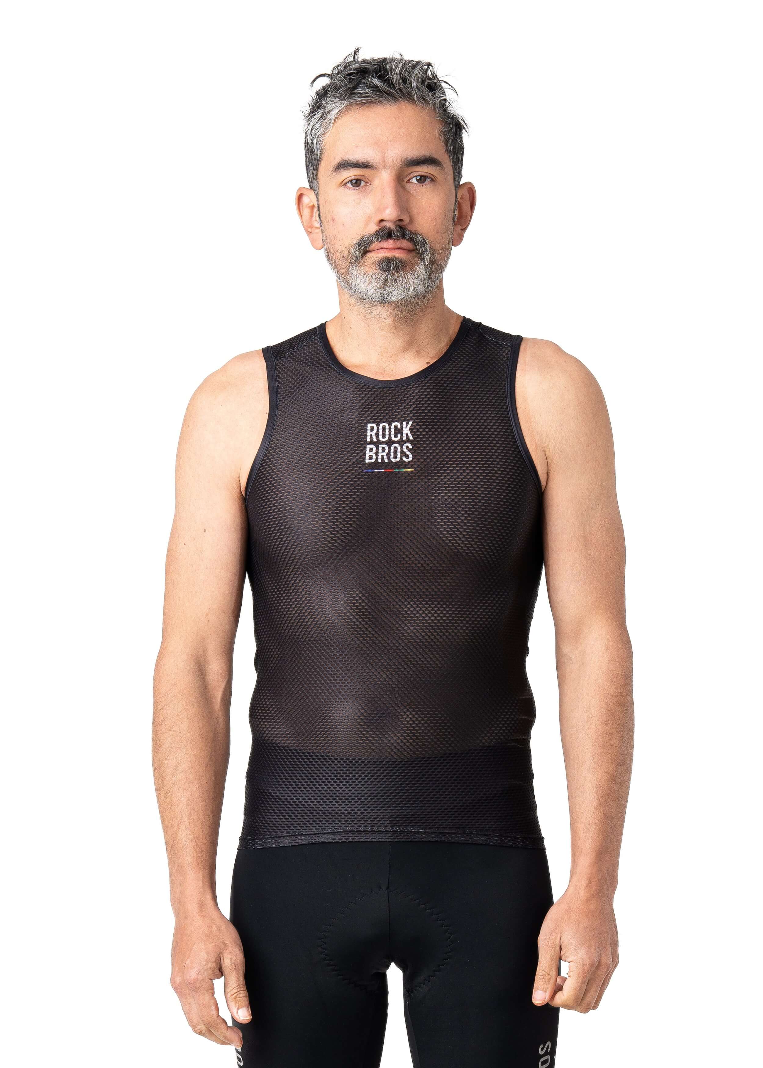 ROCKBROS men’s sleeveless cycling base layer with lightweight, breathable, and quick-dry fabric
#Color_Black