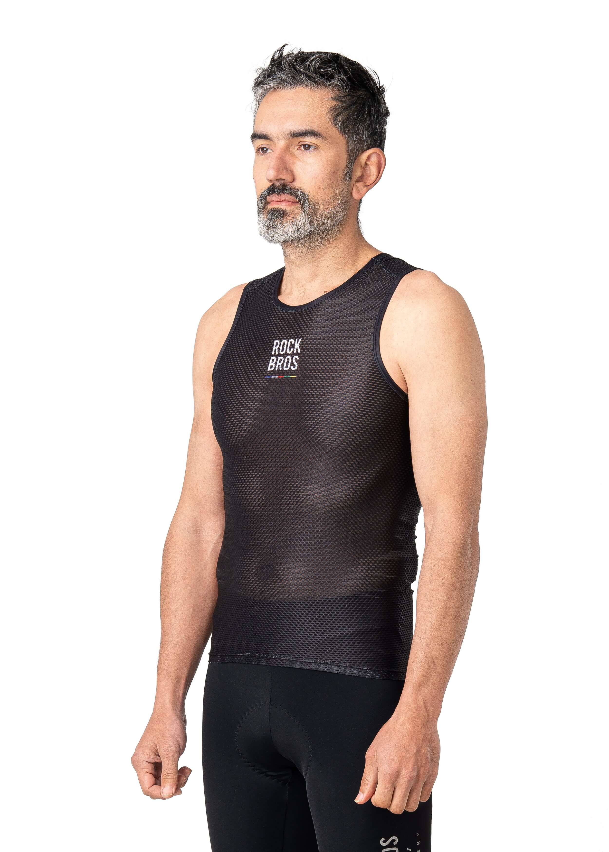 ROCKBROS men’s sleeveless cycling base layer with lightweight, breathable, and quick-dry fabric
#Color_Black