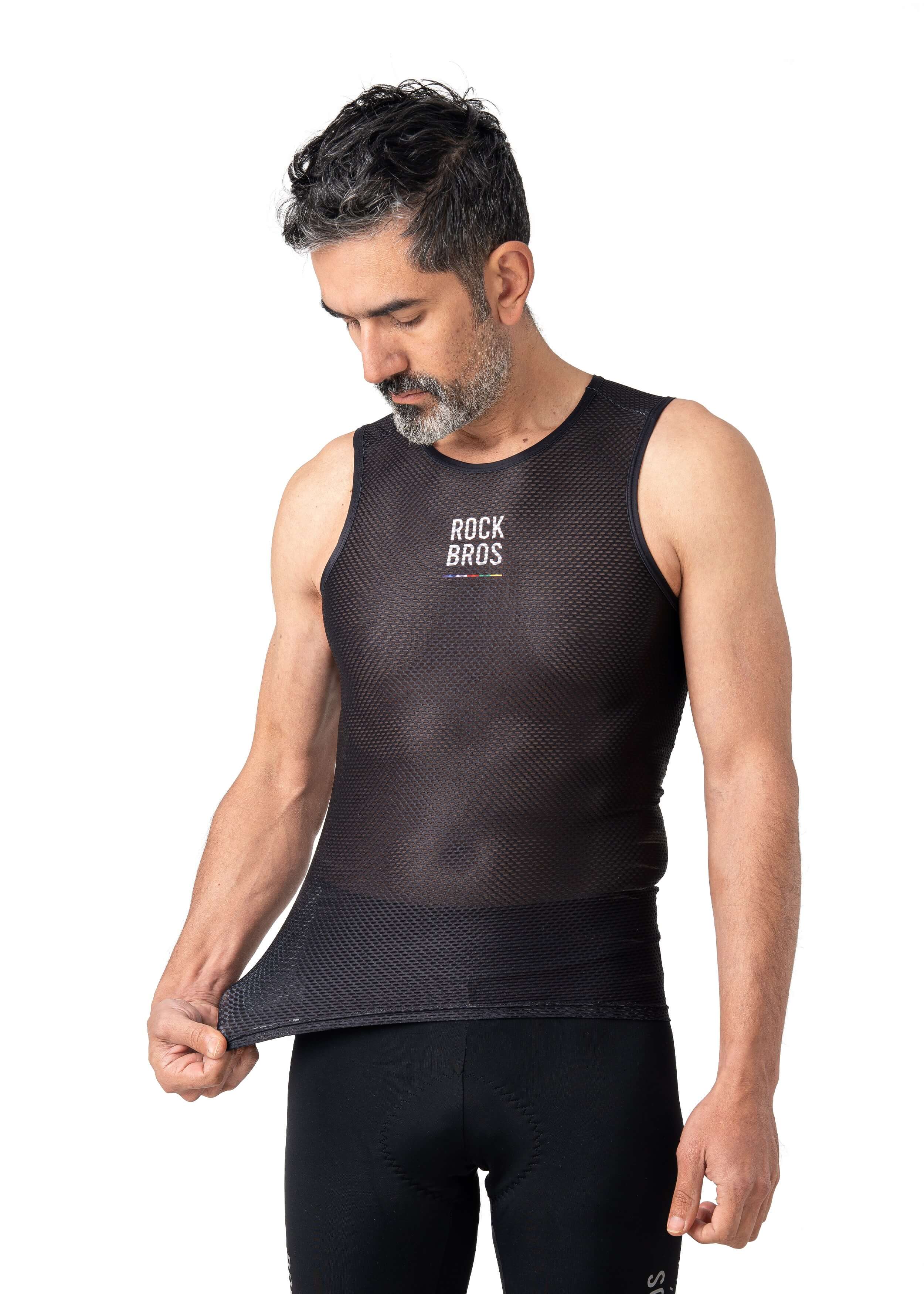 ROCKBROS men’s sleeveless cycling base layer with lightweight, breathable, and quick-dry fabric
#Color_Black