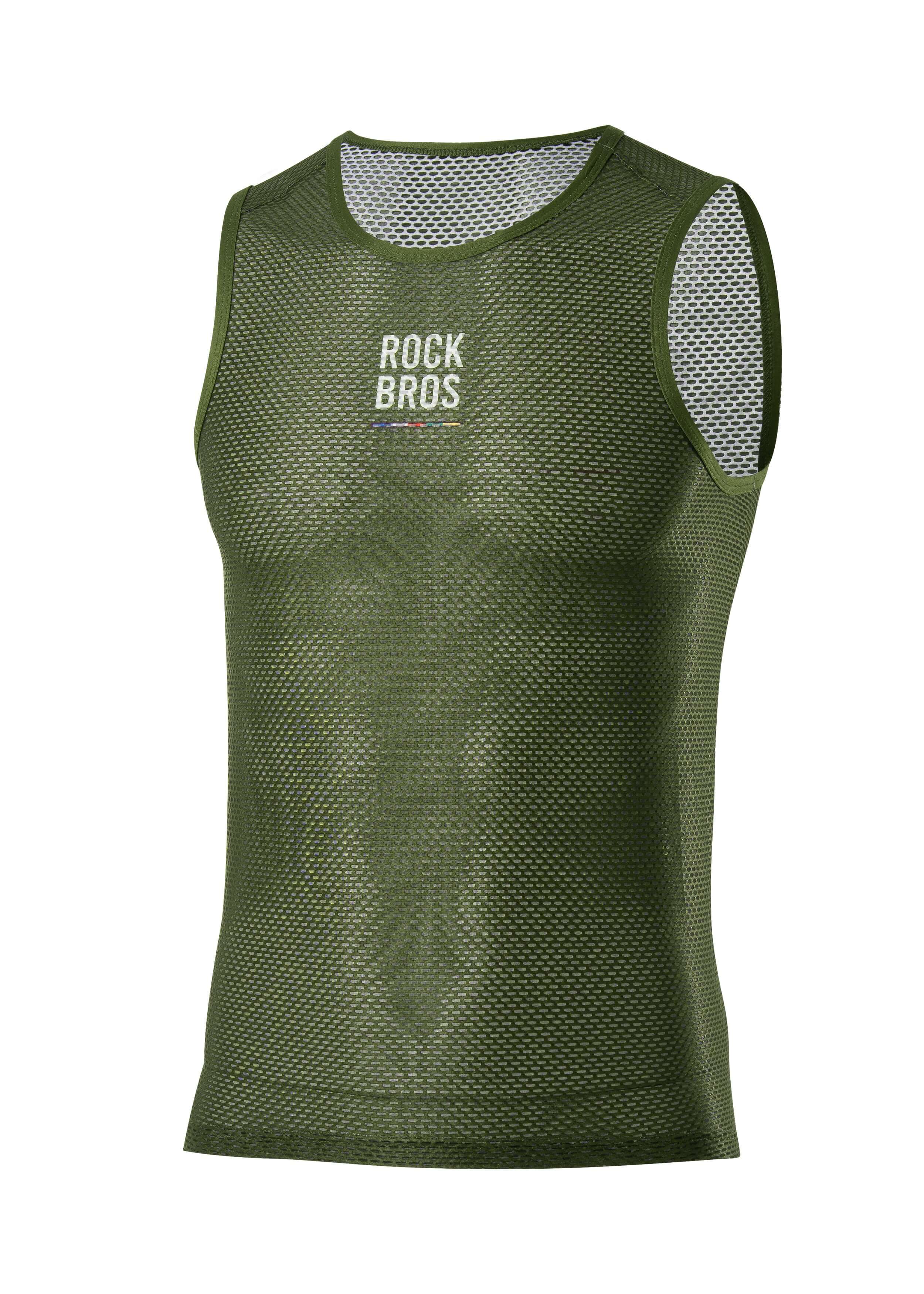ROCKBROS men’s sleeveless cycling base layer with lightweight, breathable, and quick-dry fabric
#Color_Green