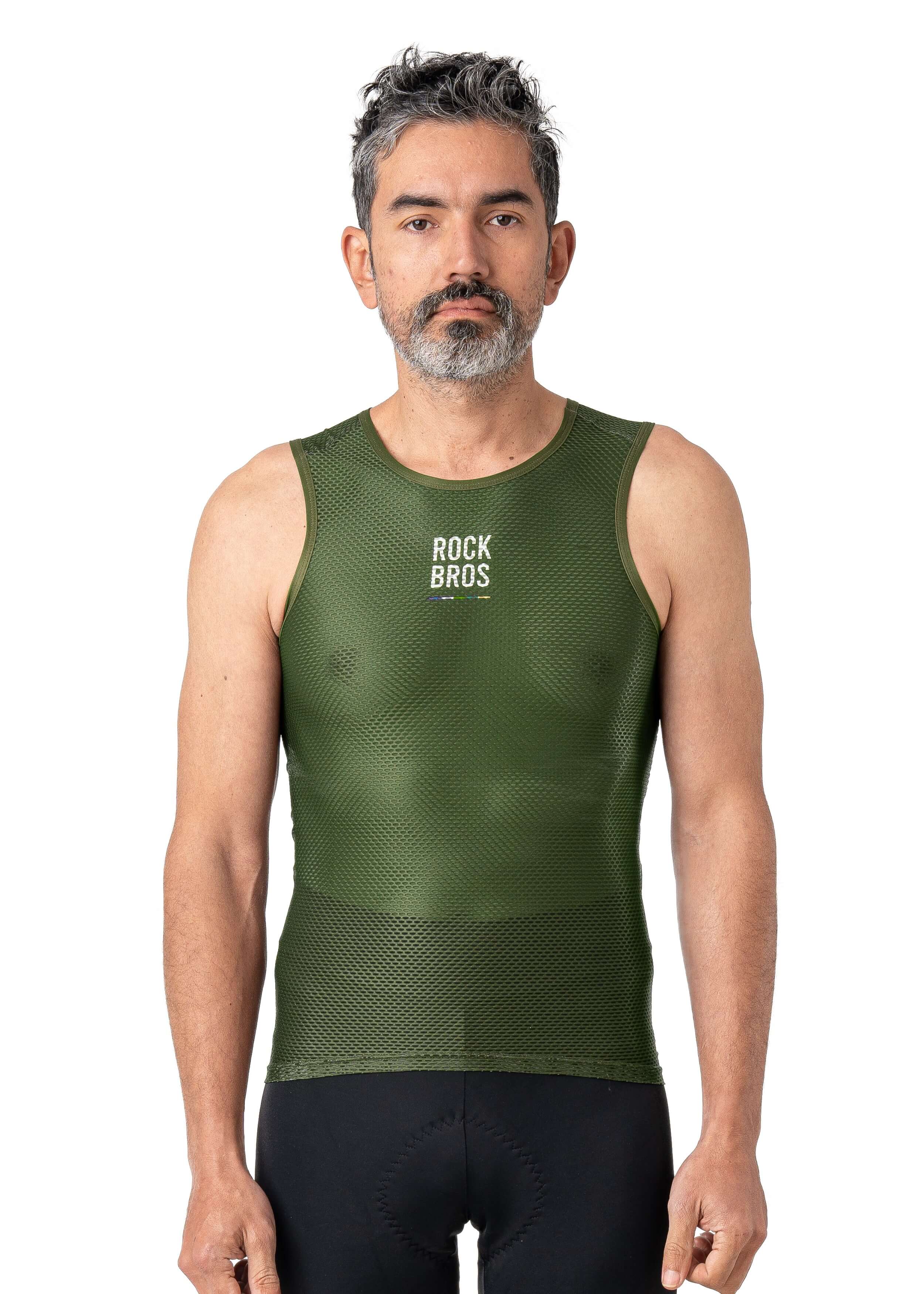 ROCKBROS men’s sleeveless cycling base layer with lightweight, breathable, and quick-dry fabric
#Color_Green
