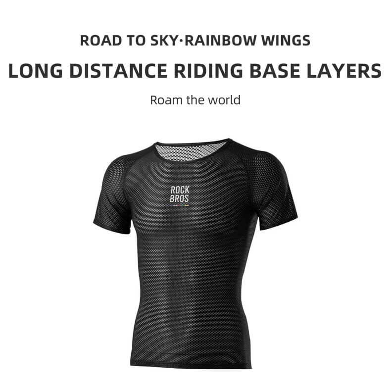 Black long-distance riding base layer with 'RockBros'