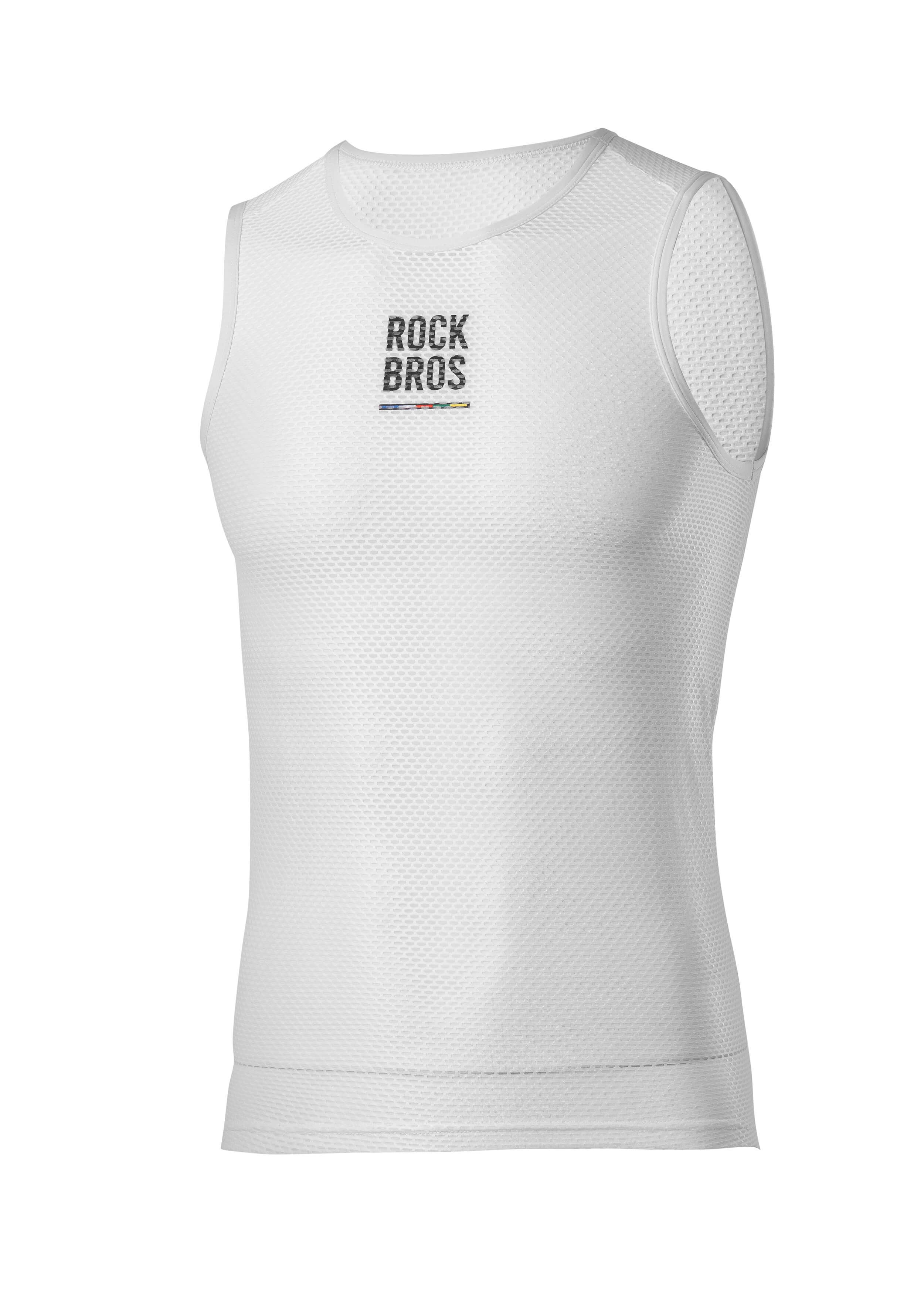 ROCKBROS men’s sleeveless cycling base layer with lightweight, breathable, and quick-dry fabric
#Color_White