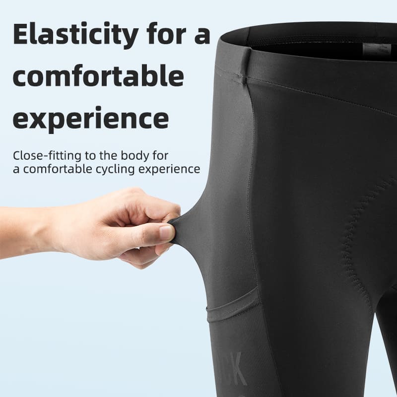 ROCKBROS Breathable Padded Cycling Shorts with Reflective Strip and Side Pocket for Summer Riding