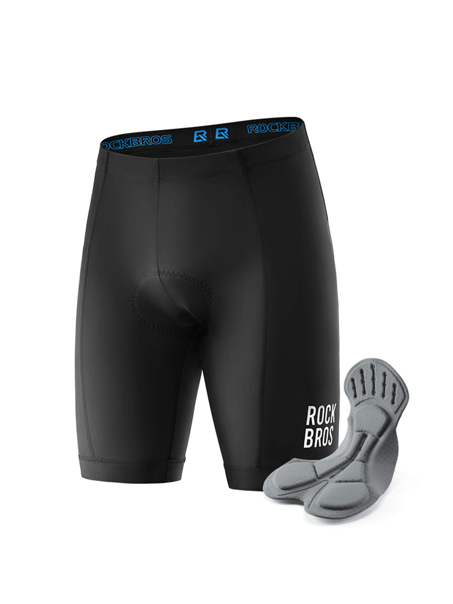 ROCKBROS men's summer padded cycling shorts with breathable fabric and 3D padding
#Color_Black