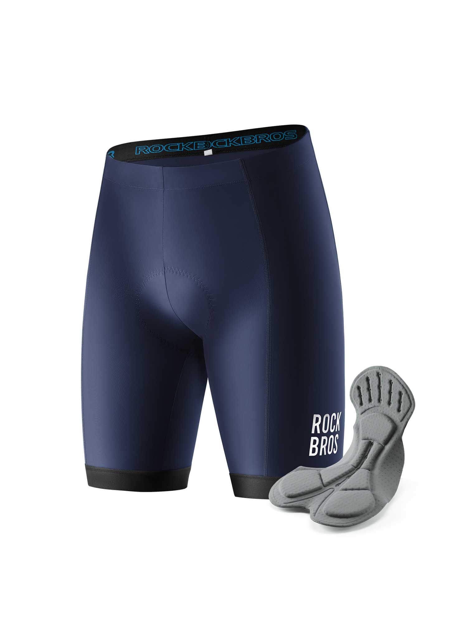ROCKBROS men's summer padded cycling shorts with breathable fabric and 3D padding
#Color_Navy Blue