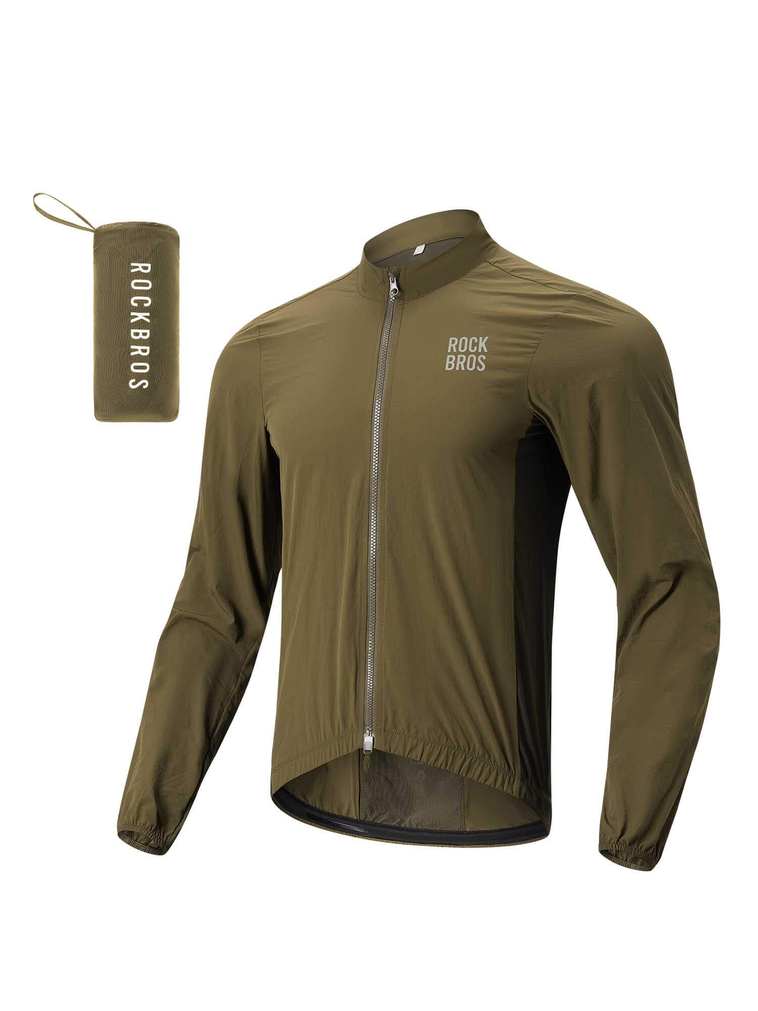 ROCKBROS men's windproof and foldable cycling jacket for road biking
#Color_Brown