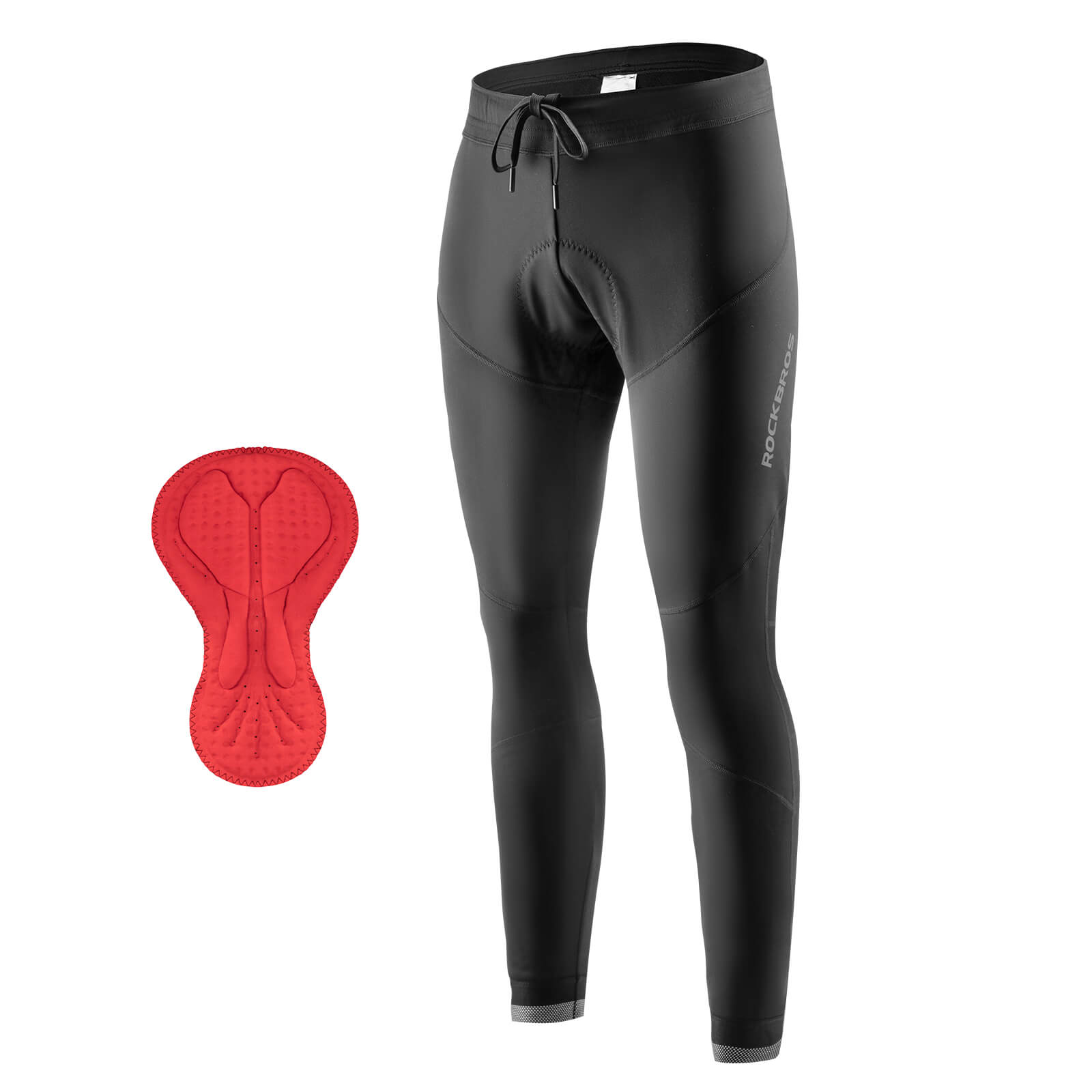 ROCKBROS Men's Winter Cycling Tights with Thermal Fleece and 4D Padded Seat for Cold Weather Riding