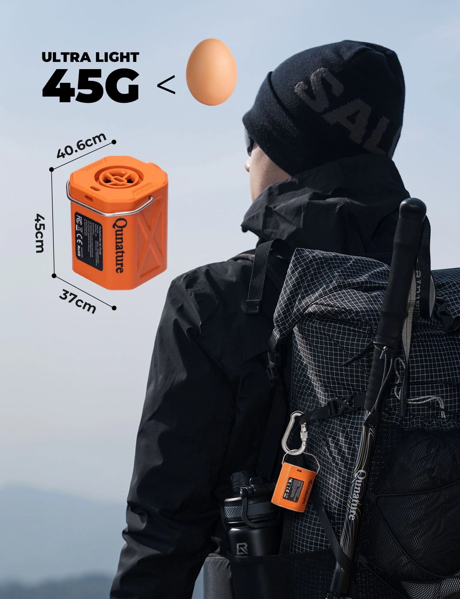 rockbros mini lightweight outdoor air pump portable inflation deflation camping pump with light