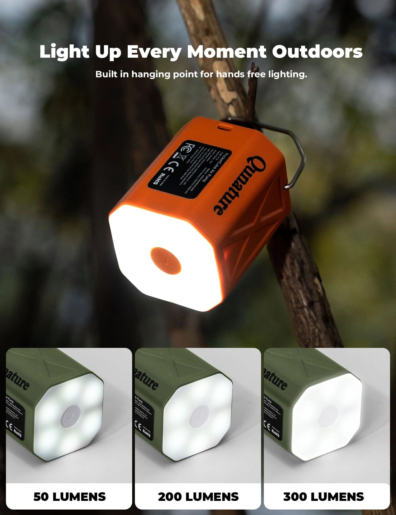 rockbros mini lightweight outdoor air pump portable inflation deflation camping pump with light