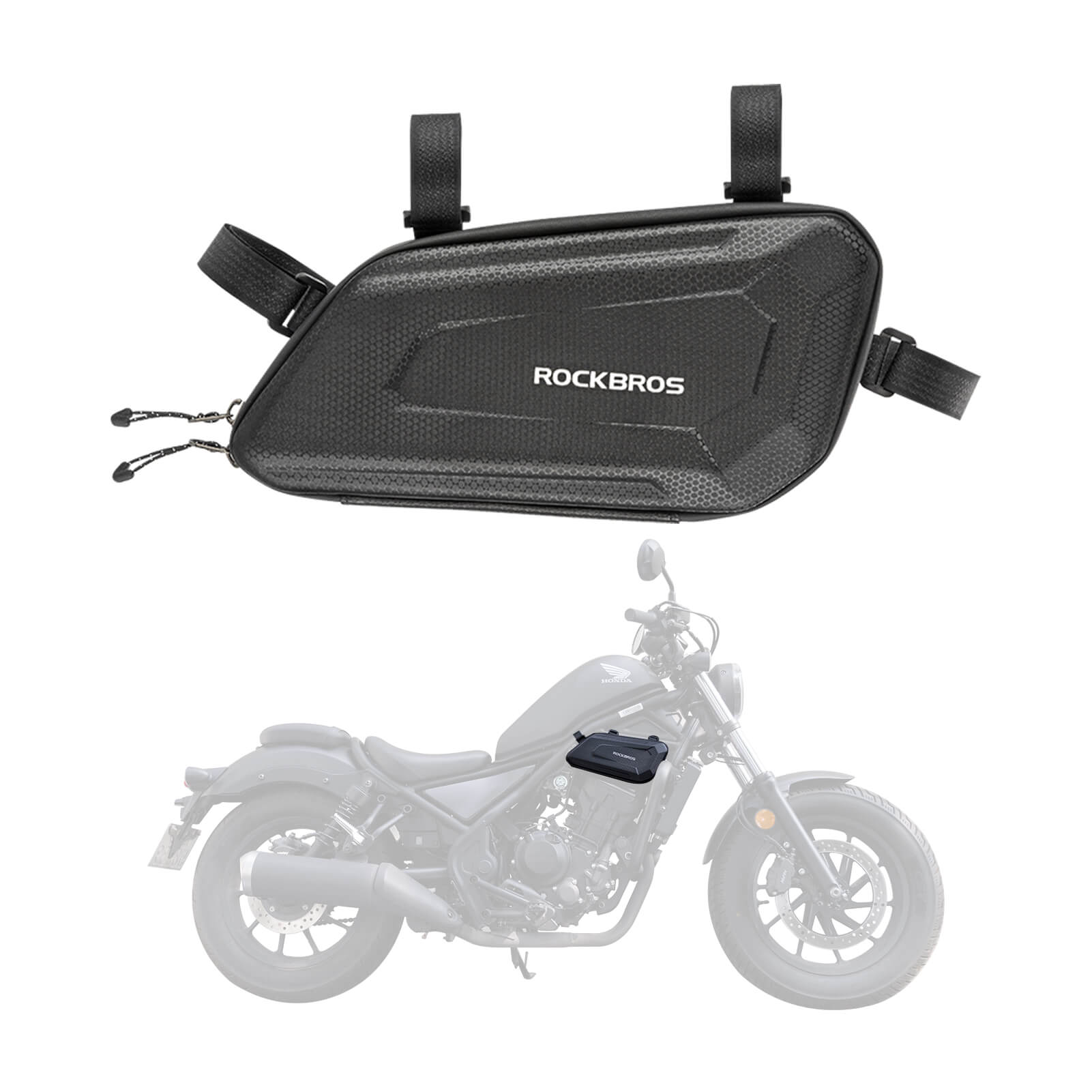 ROCKBROS aerodynamic triangle side bag for motorcycle frame storage
Style_Right
