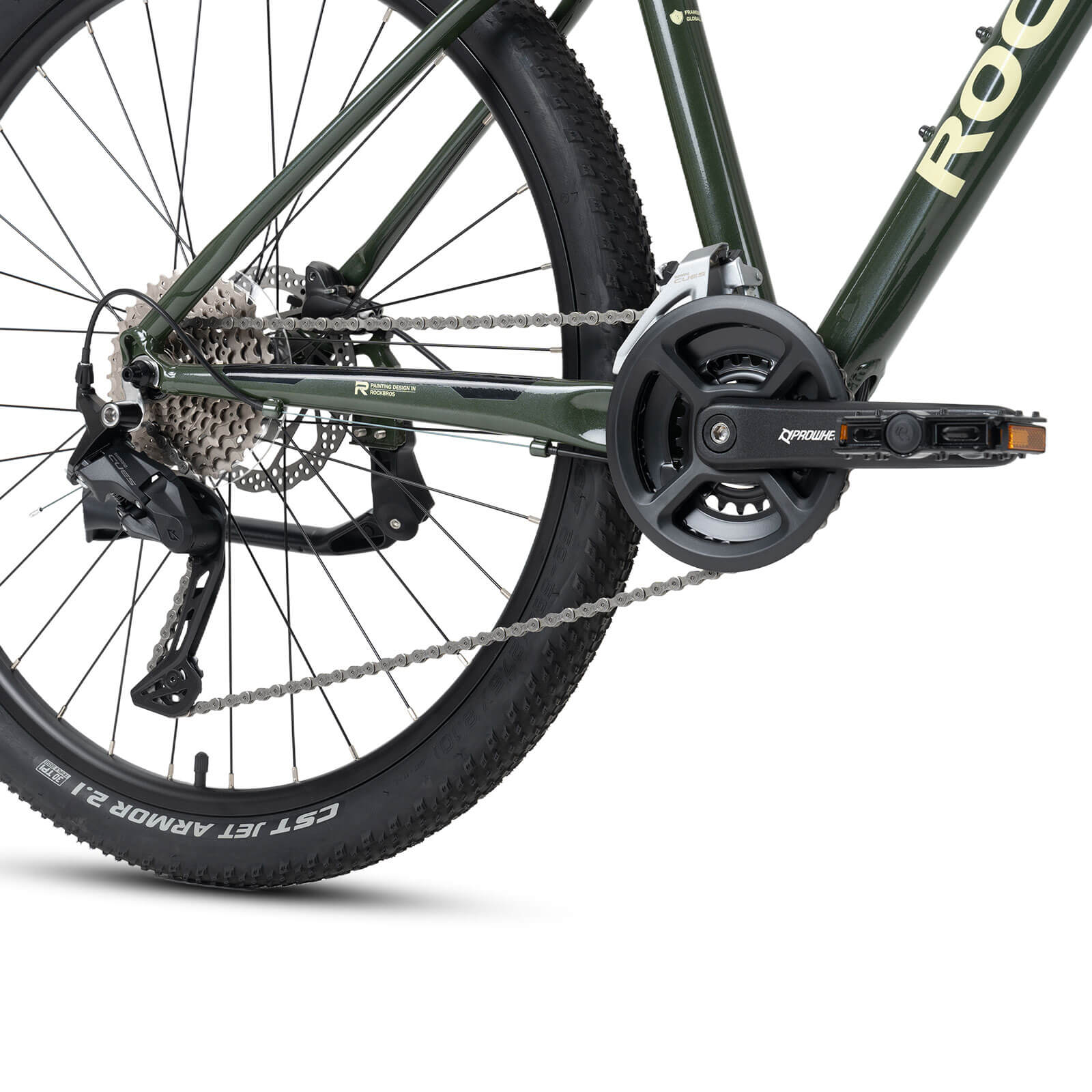 ROCKBROS MT300 27.5 inch mountain bike in green for off-road and urban riding
#Color_Green