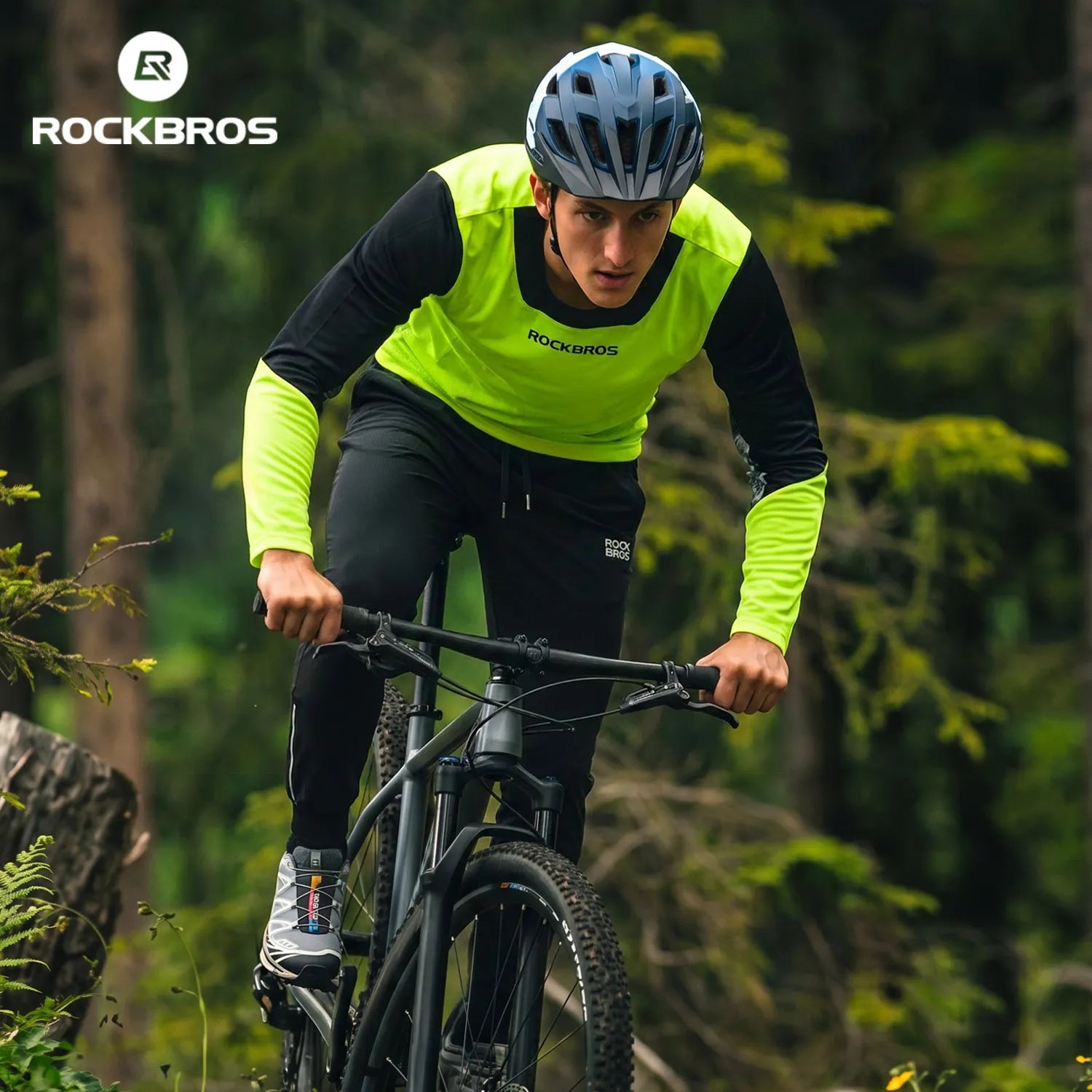 ROCKBROS Men's Long Sleeve Sports Jersey with Breathable Mesh for Cycling and Outdoor Activities