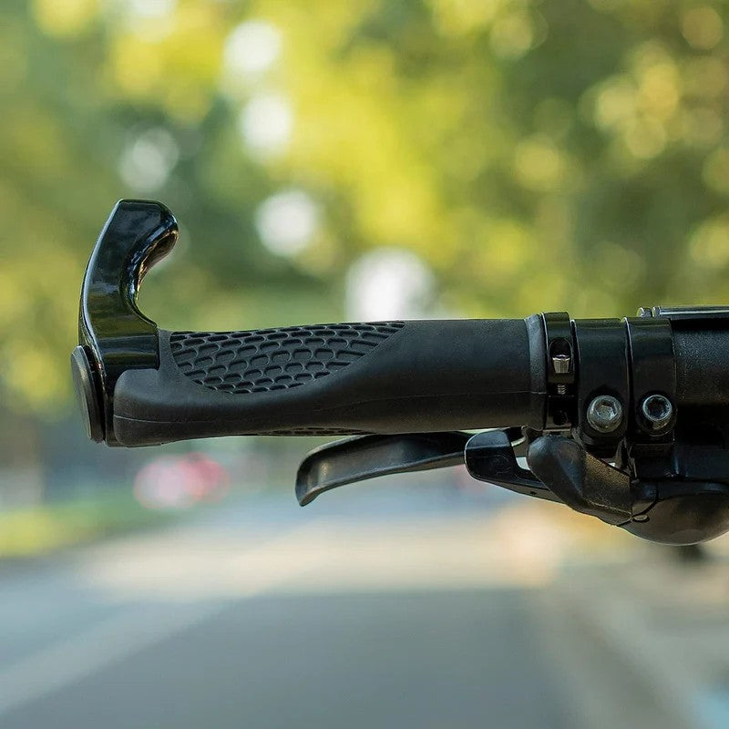 ROCKBROS Multi-Position Comfort MTB handlebar grips with ergonomic palm support and lock-on aluminum alloy bar ends for 22.2mm mountain bike handlebars