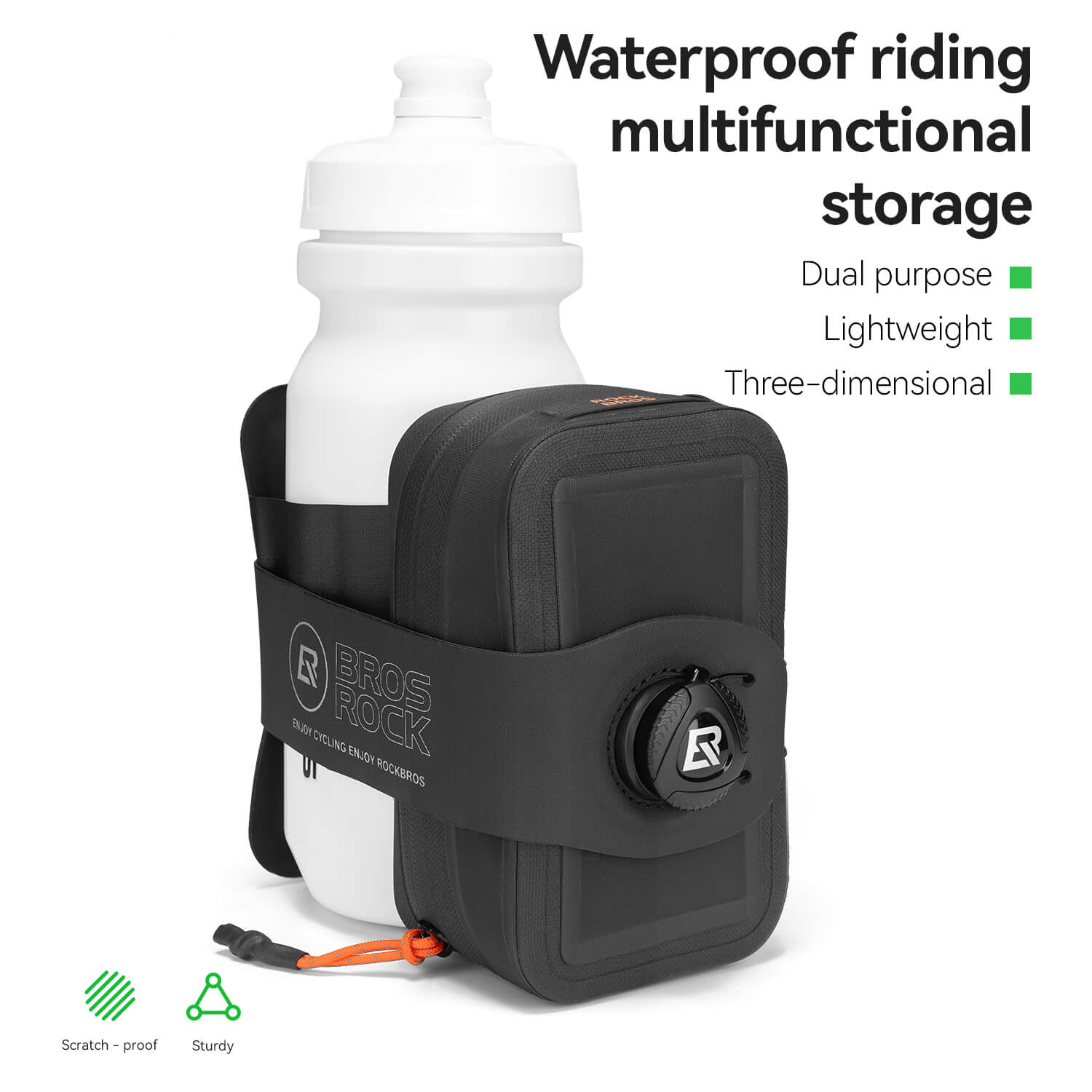 ROCKBROS multi-purpose waterproof rear saddle bag with knob lock system for cycling