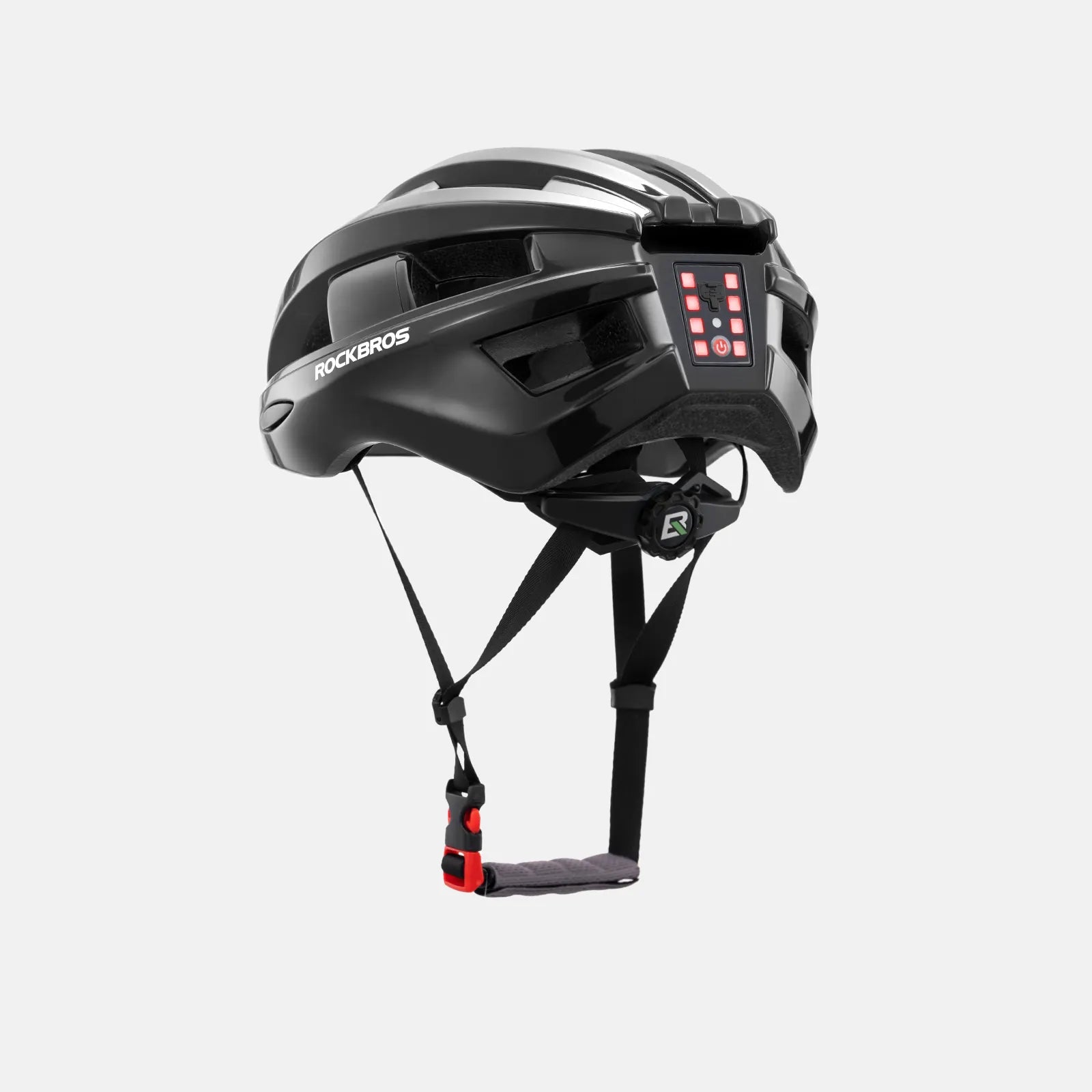 ROCKBROS bike helmet with rear light for safe night riding, breathable and impact-resistant design
#Color_Black
