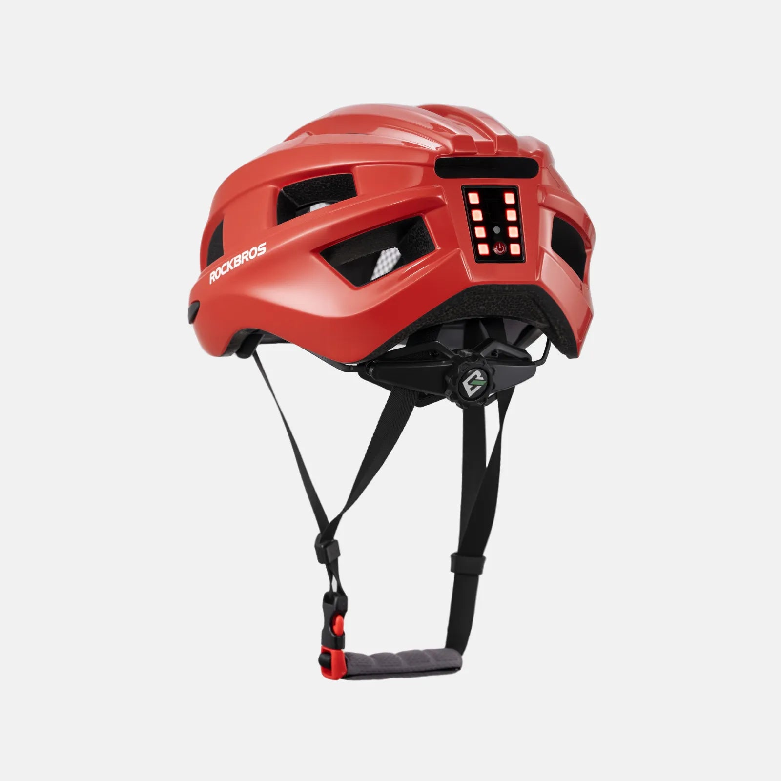 ROCKBROS bike helmet with rear light for safe night riding, breathable and impact-resistant design
#Color_Red