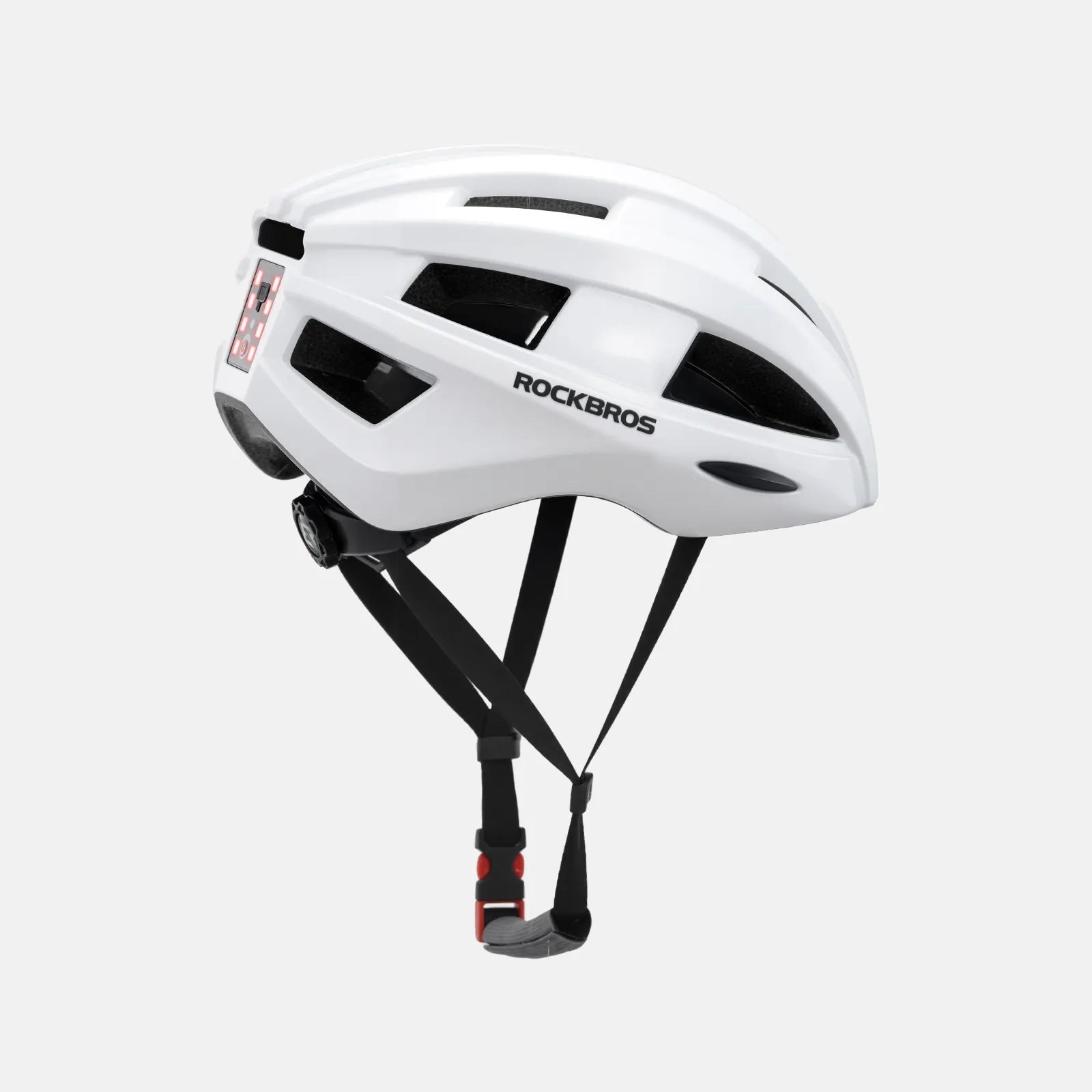 ROCKBROS bike helmet with rear light for safe night riding, breathable and impact-resistant design
#Color_White