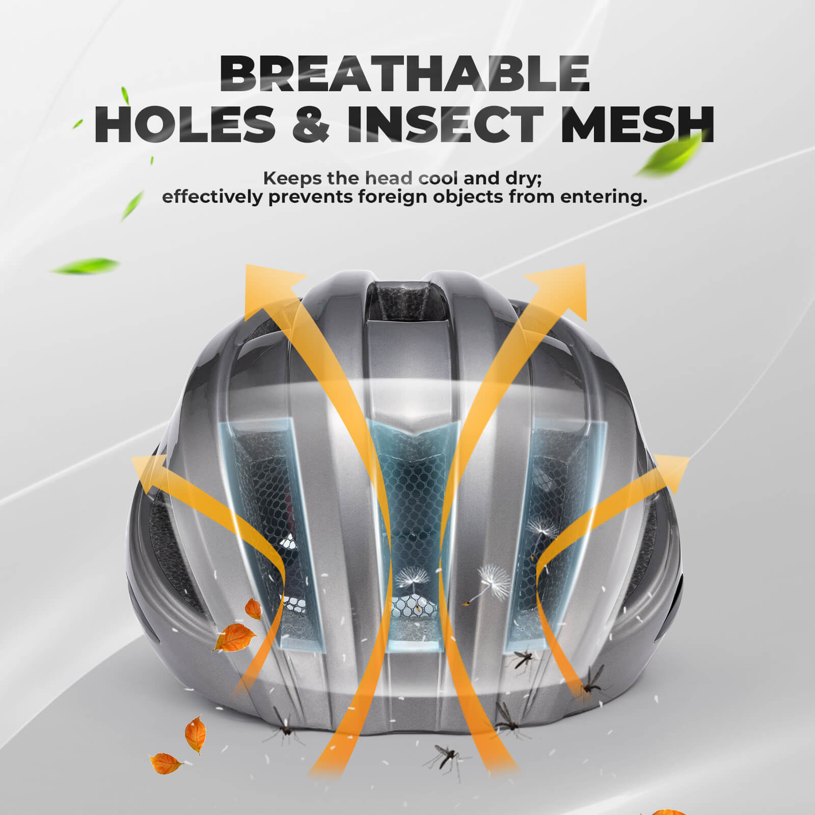 ROCKBROS bike helmet with rear light for safe night riding, breathable and impact-resistant design