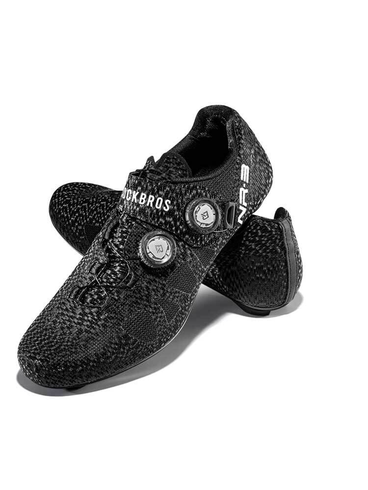 ROCKBROS NR3 clipless road cycling shoes with carbon sole and dual-dial closure system
#Color_Black