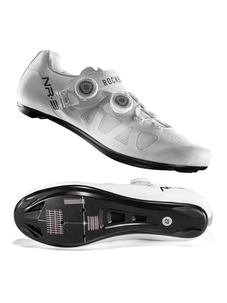 ROCKBROS NR3 clipless road cycling shoes with carbon sole and dual-dial closure system
#Color_White
